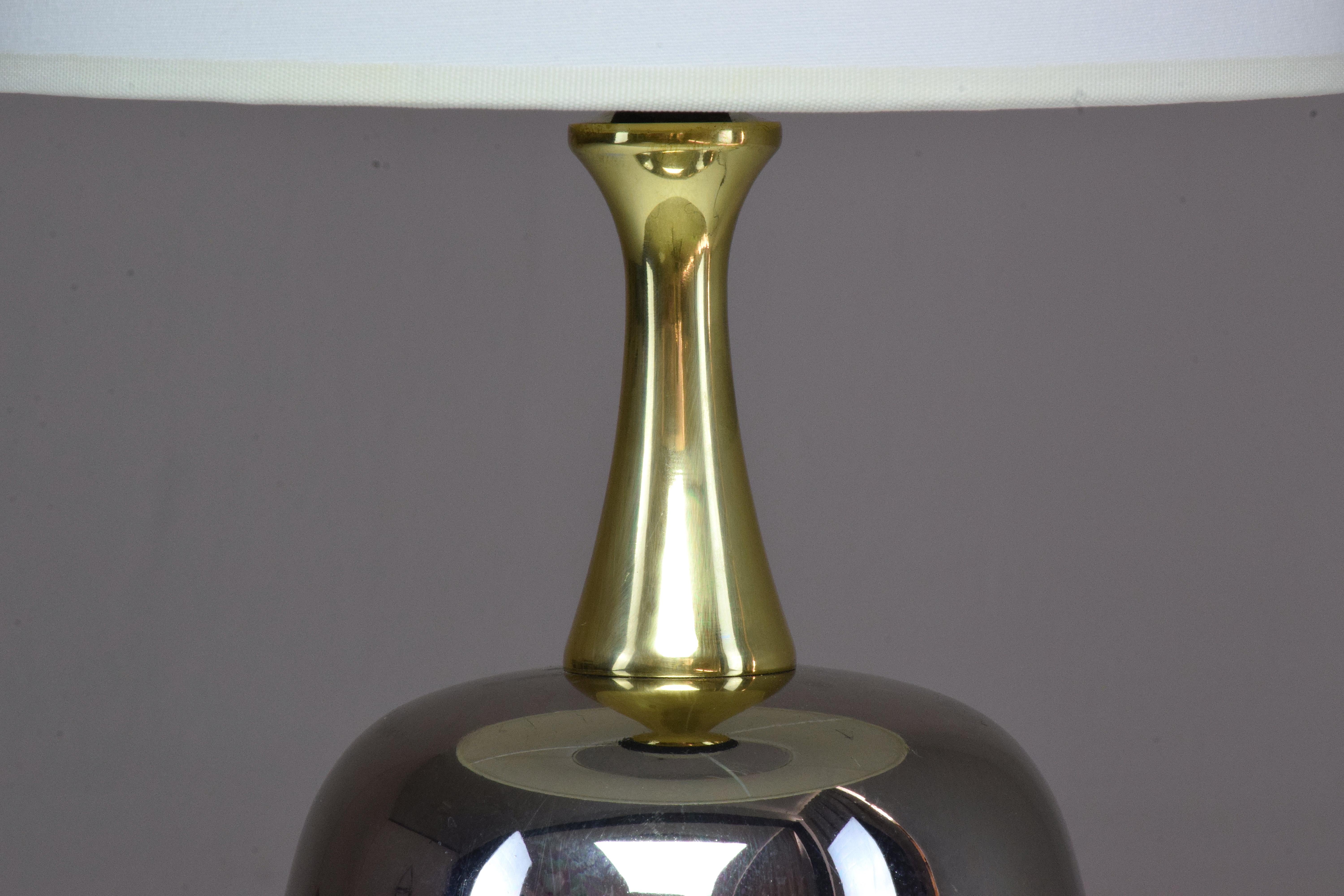 French Vintage Brass Table Lamp, 1970s  9