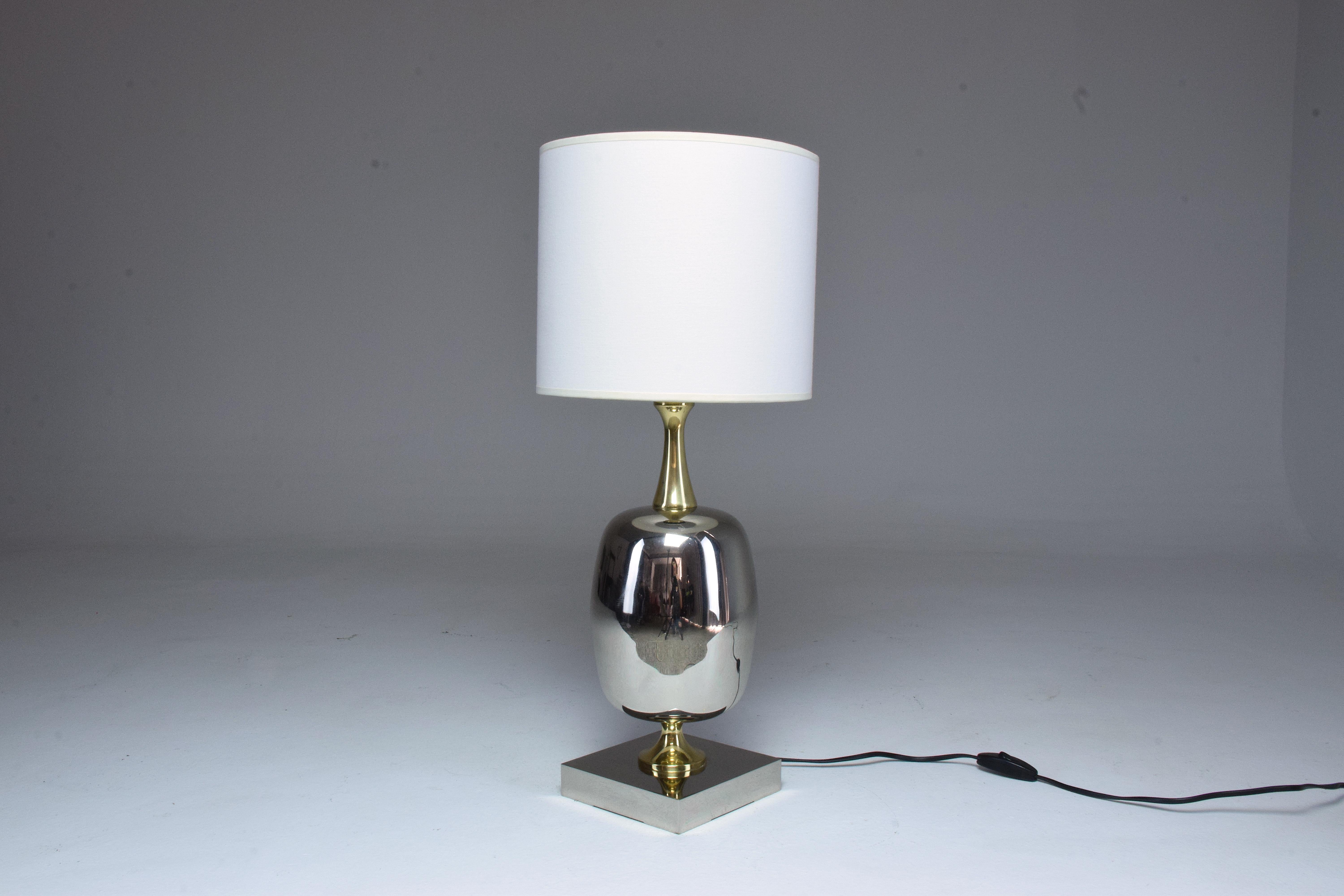 Late 20th Century French Vintage Brass Table Lamp, 1970s 