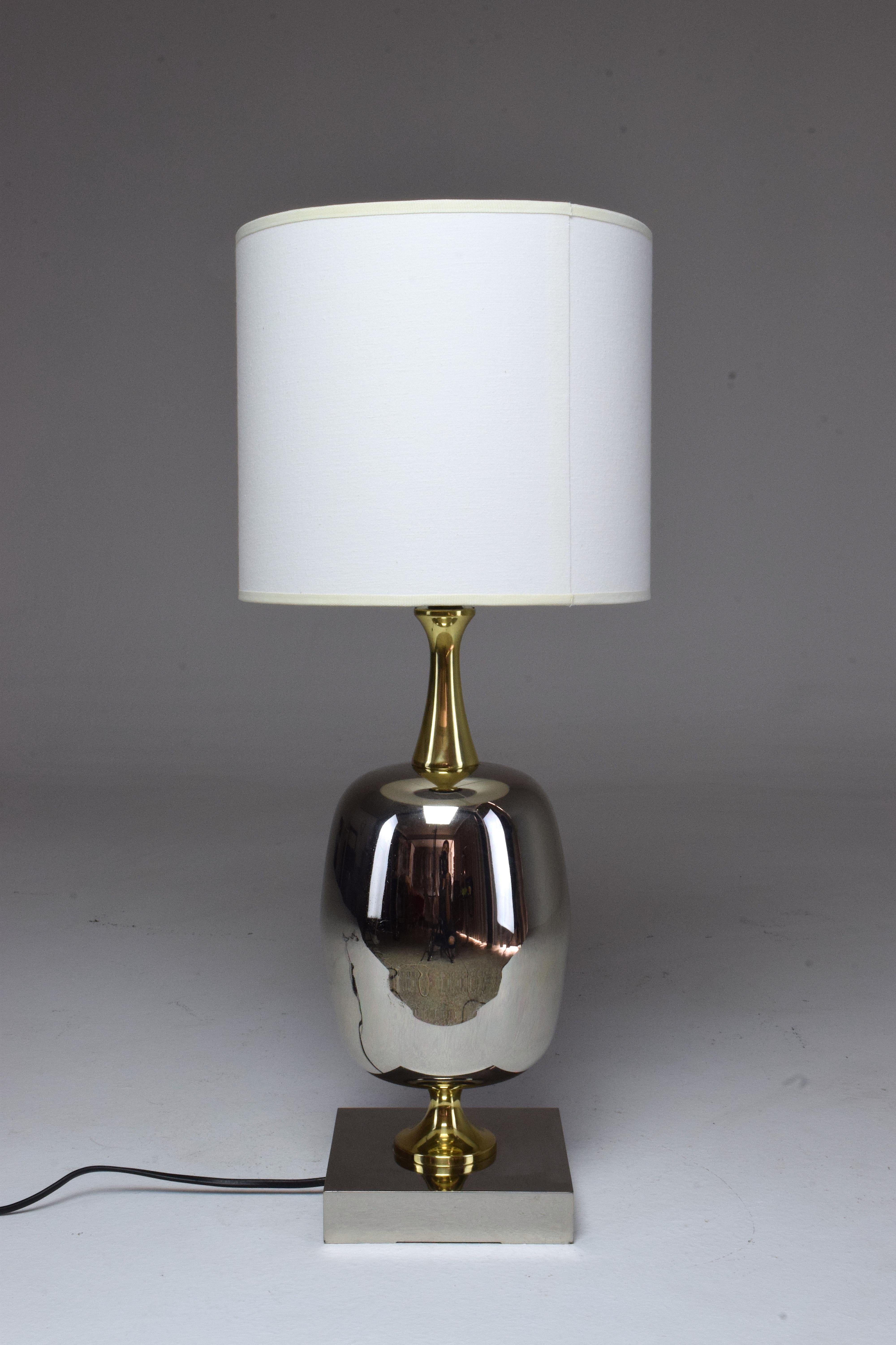 French Vintage Brass Table Lamp, 1970s  2