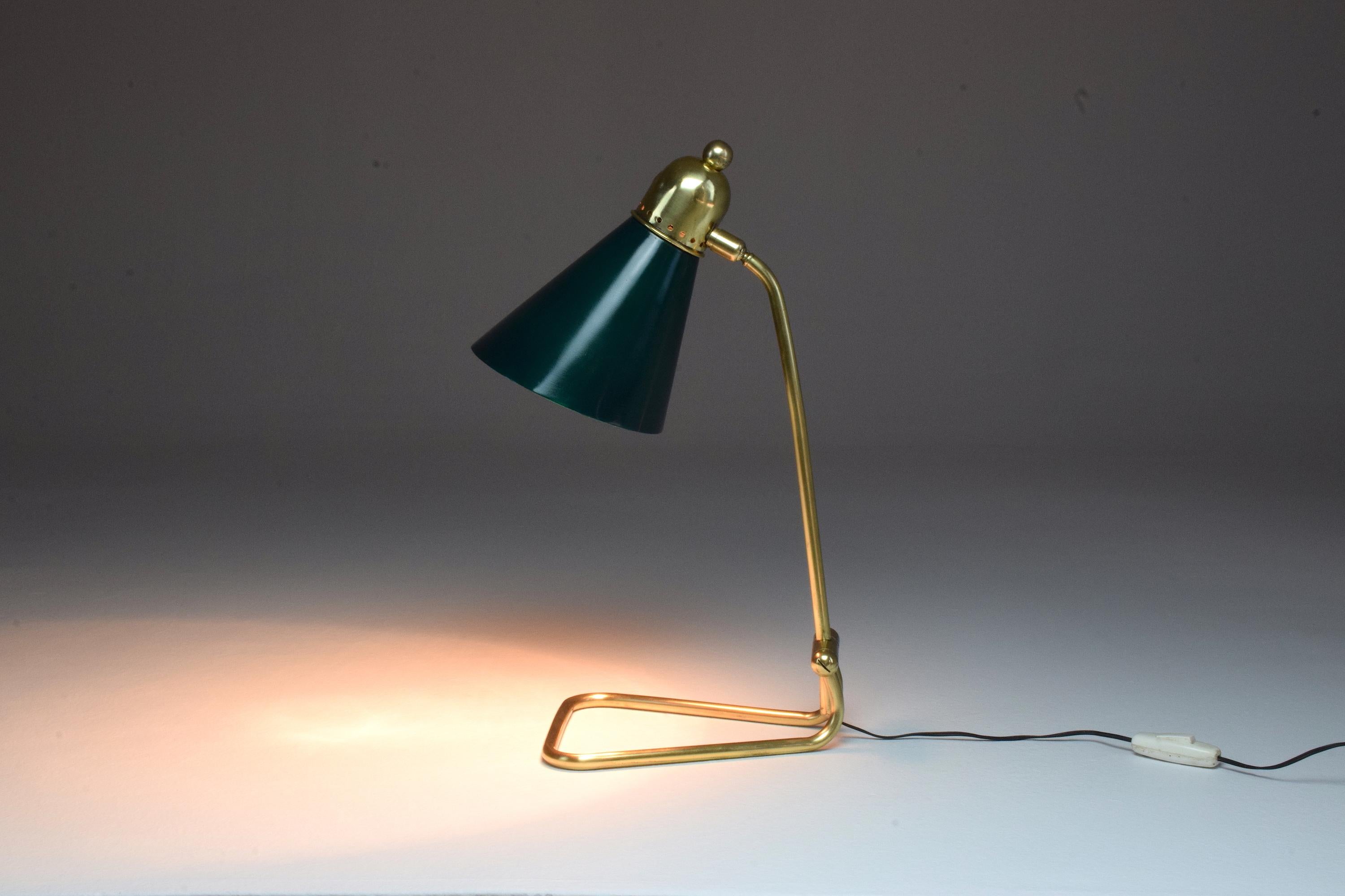 Mid-Century Modern French Mid-Century Brass Table Lamp by Robert Mathieu, 1950s