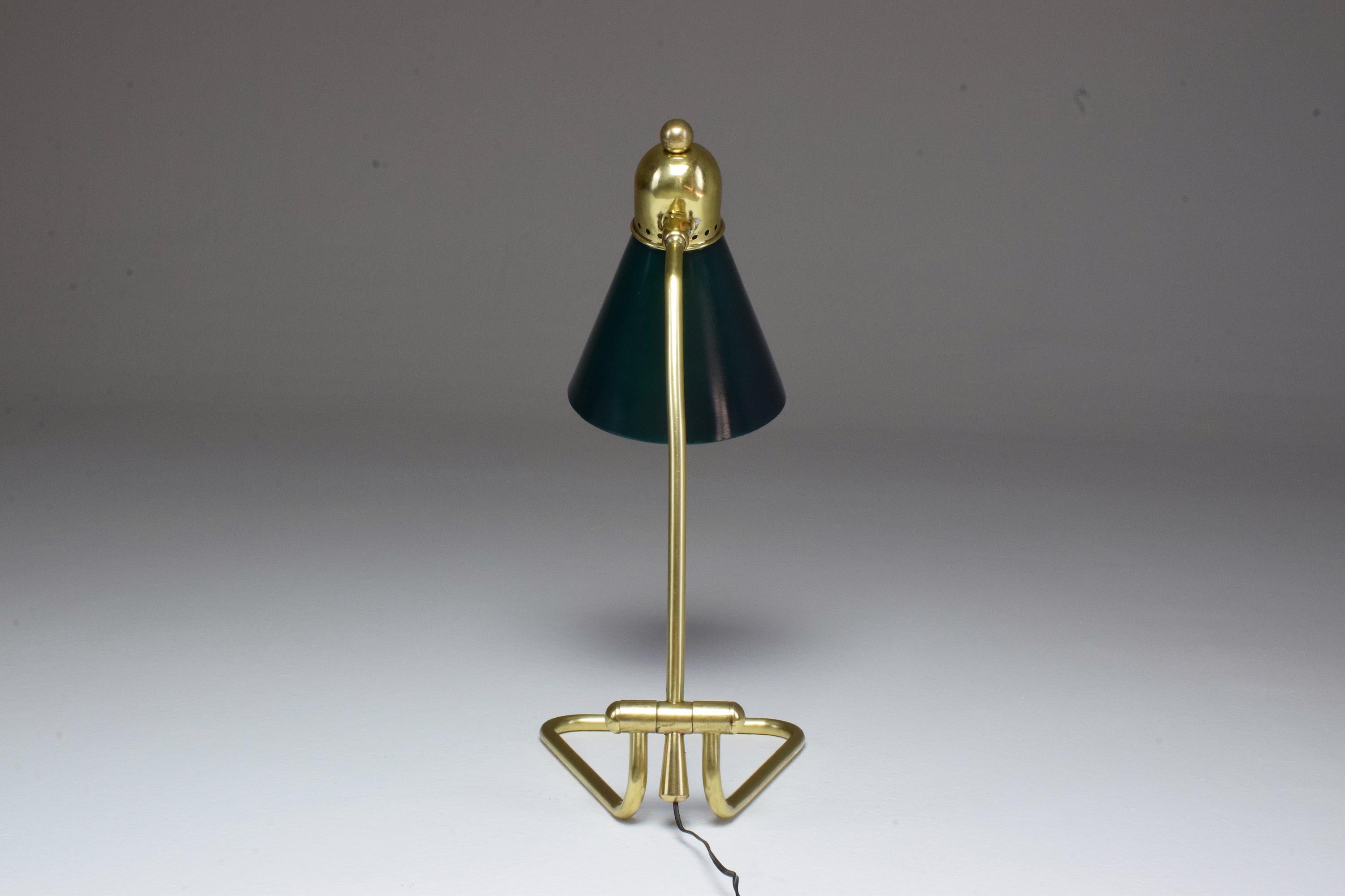 French Mid-Century Brass Table Lamp by Robert Mathieu, 1950s 1
