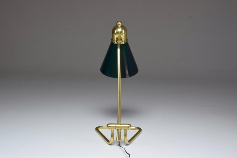 French Vintage Brass Table Lamp by Robert Mathieu, 1950s For Sale at 1stDibs