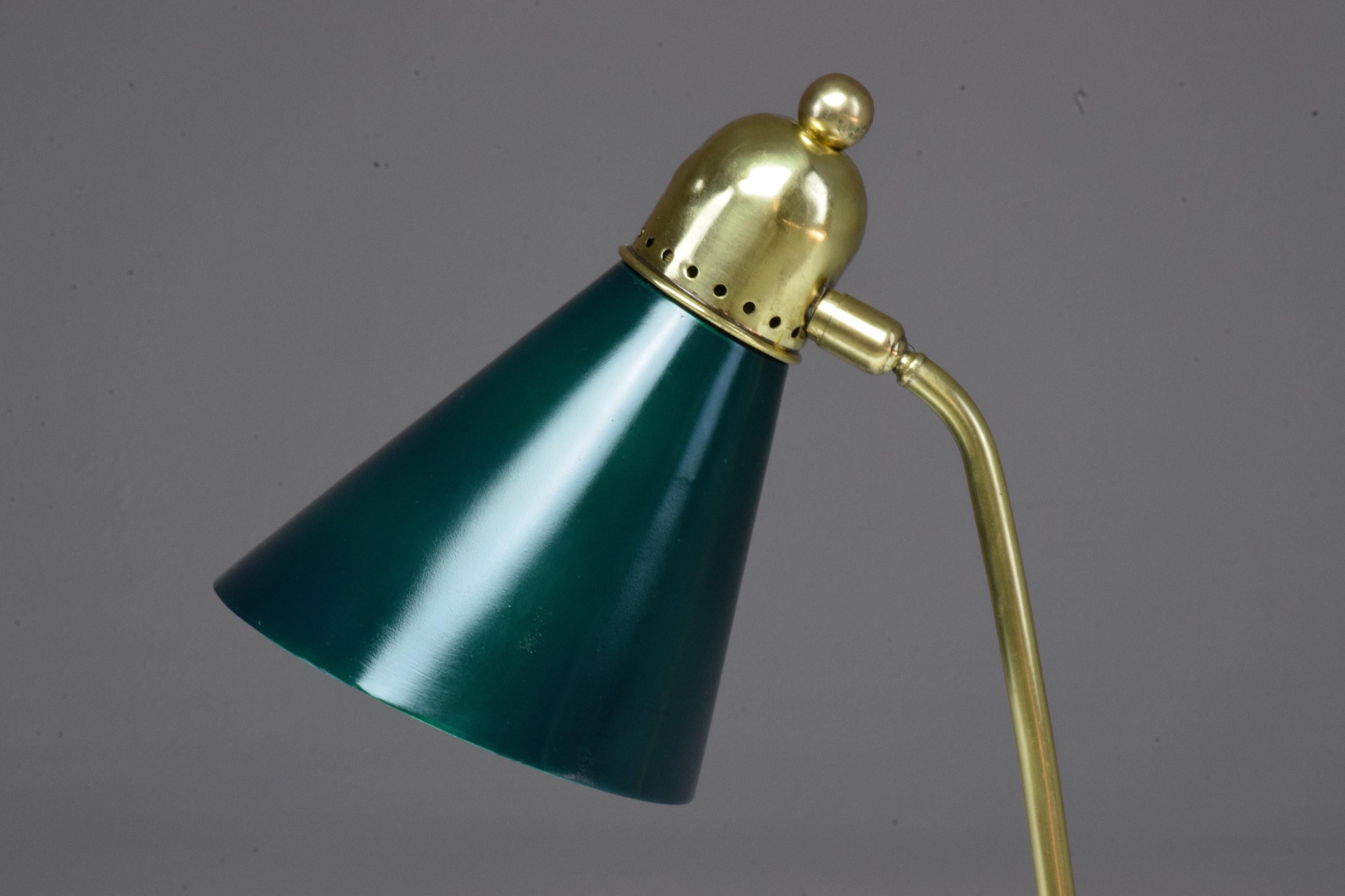 French Mid-Century Brass Table Lamp by Robert Mathieu, 1950s 3