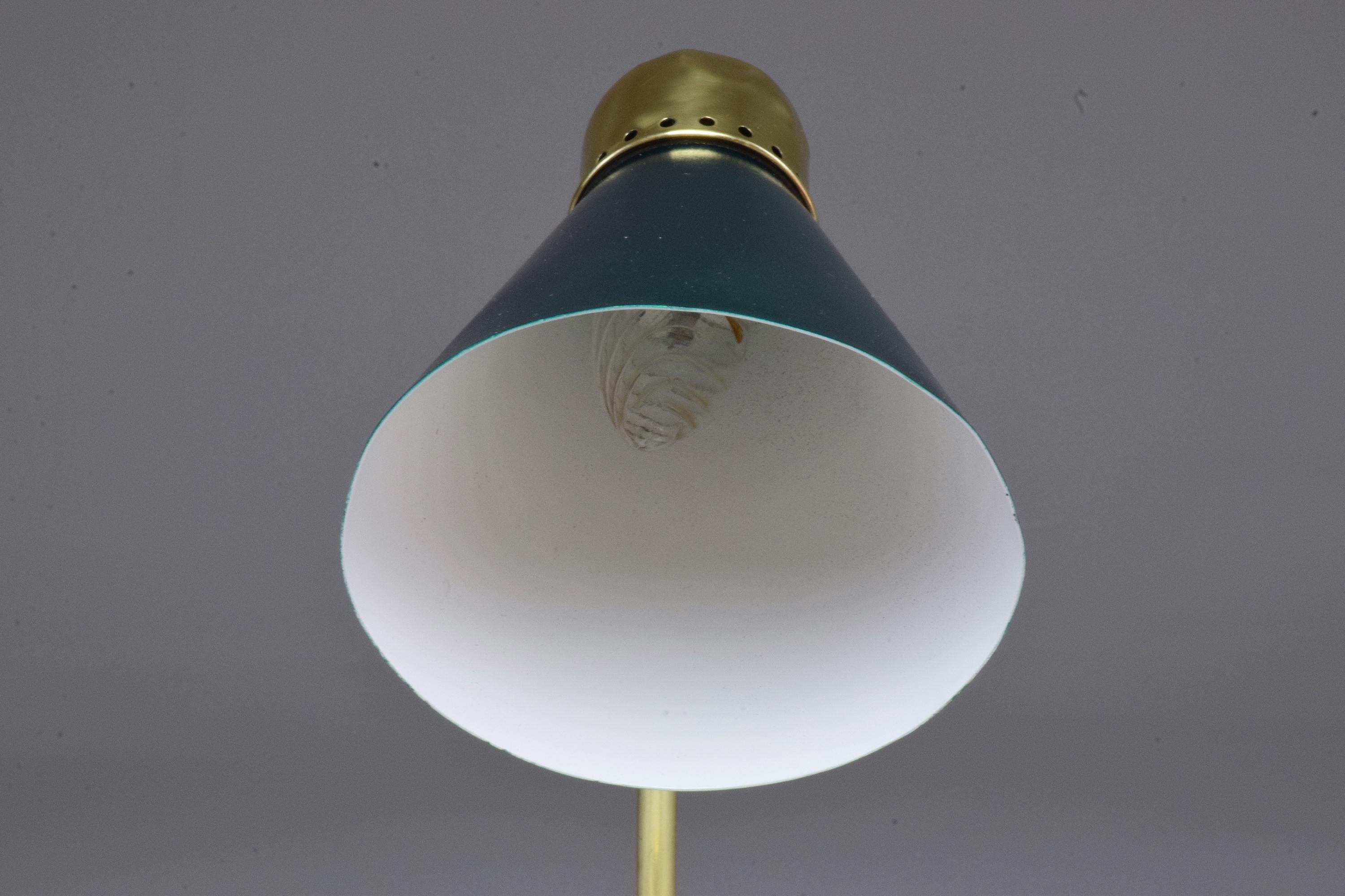 French Mid-Century Brass Table Lamp by Robert Mathieu, 1950s 4
