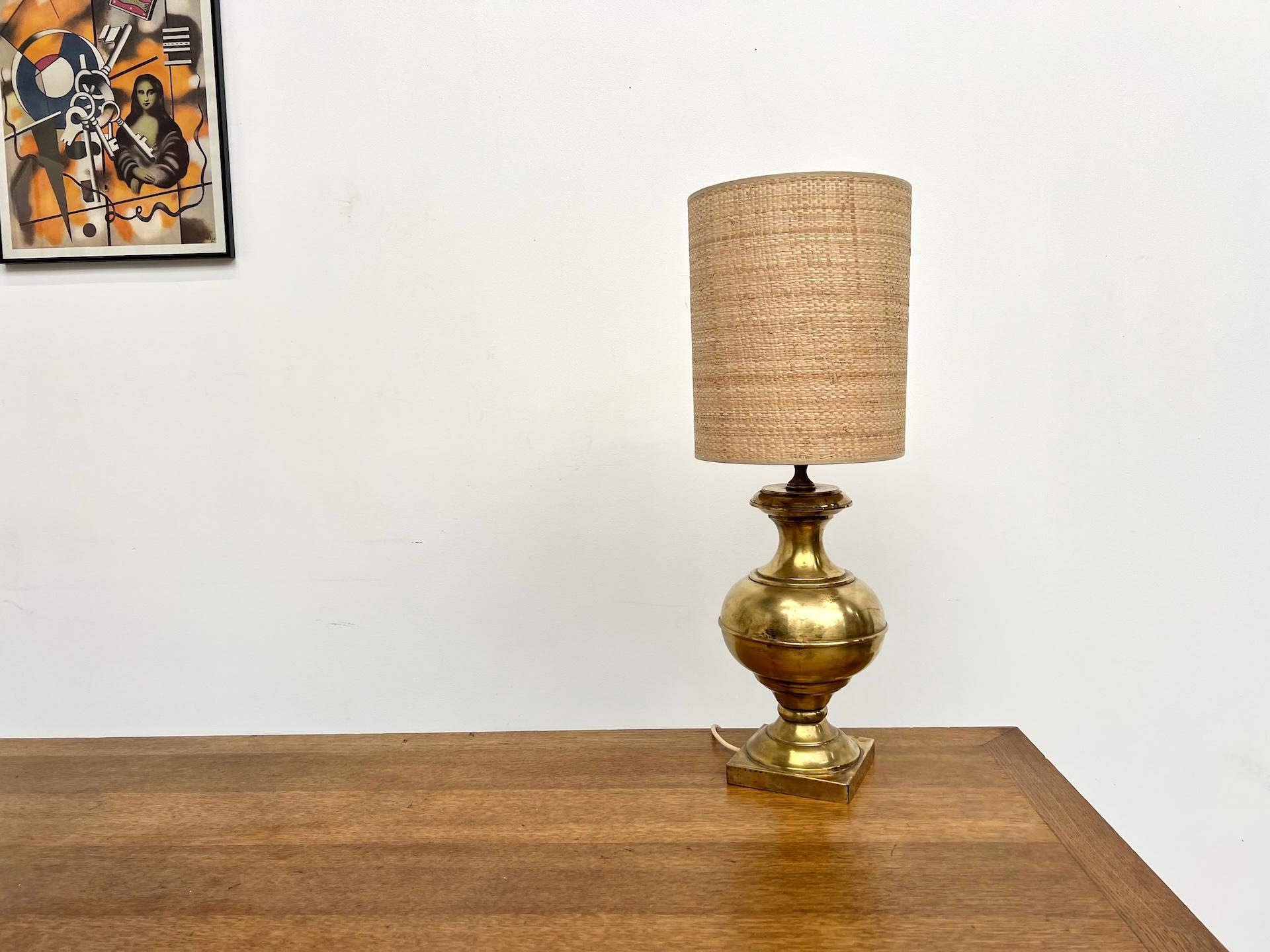 French vintage brass table lamp For Sale 5