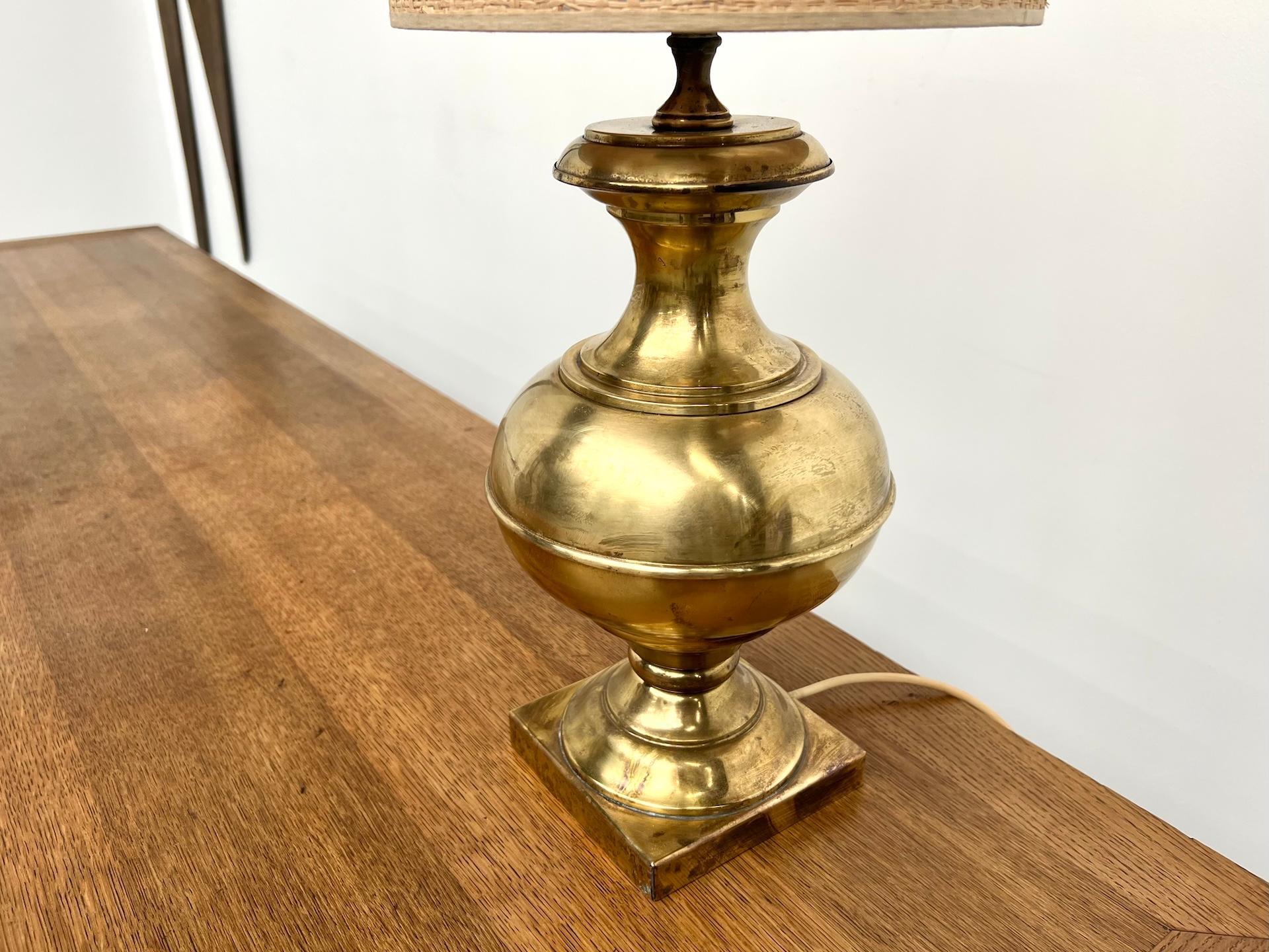 Mid-20th Century French vintage brass table lamp For Sale