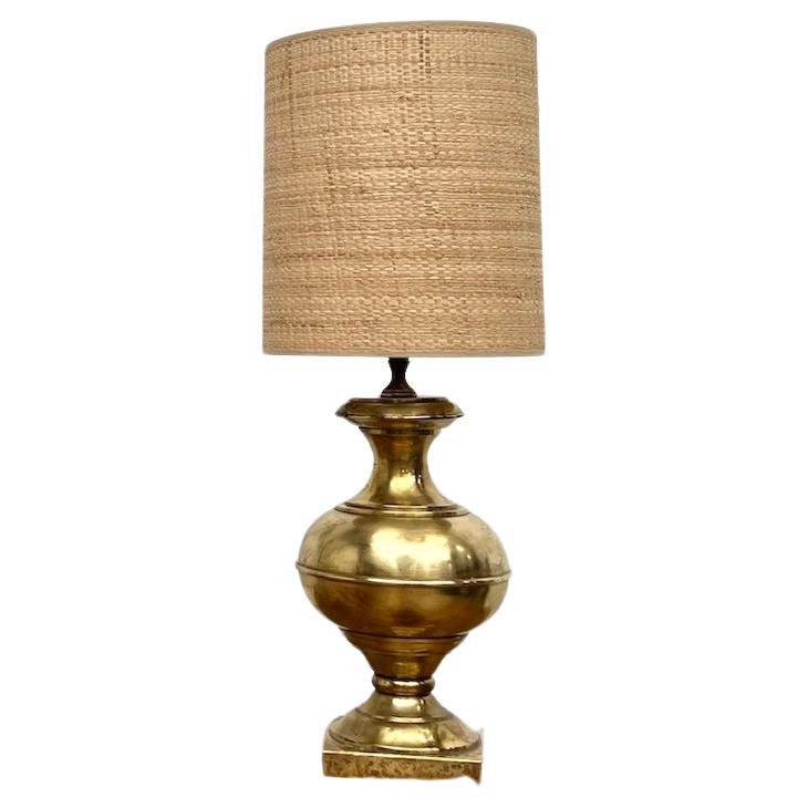 French vintage brass table lamp For Sale