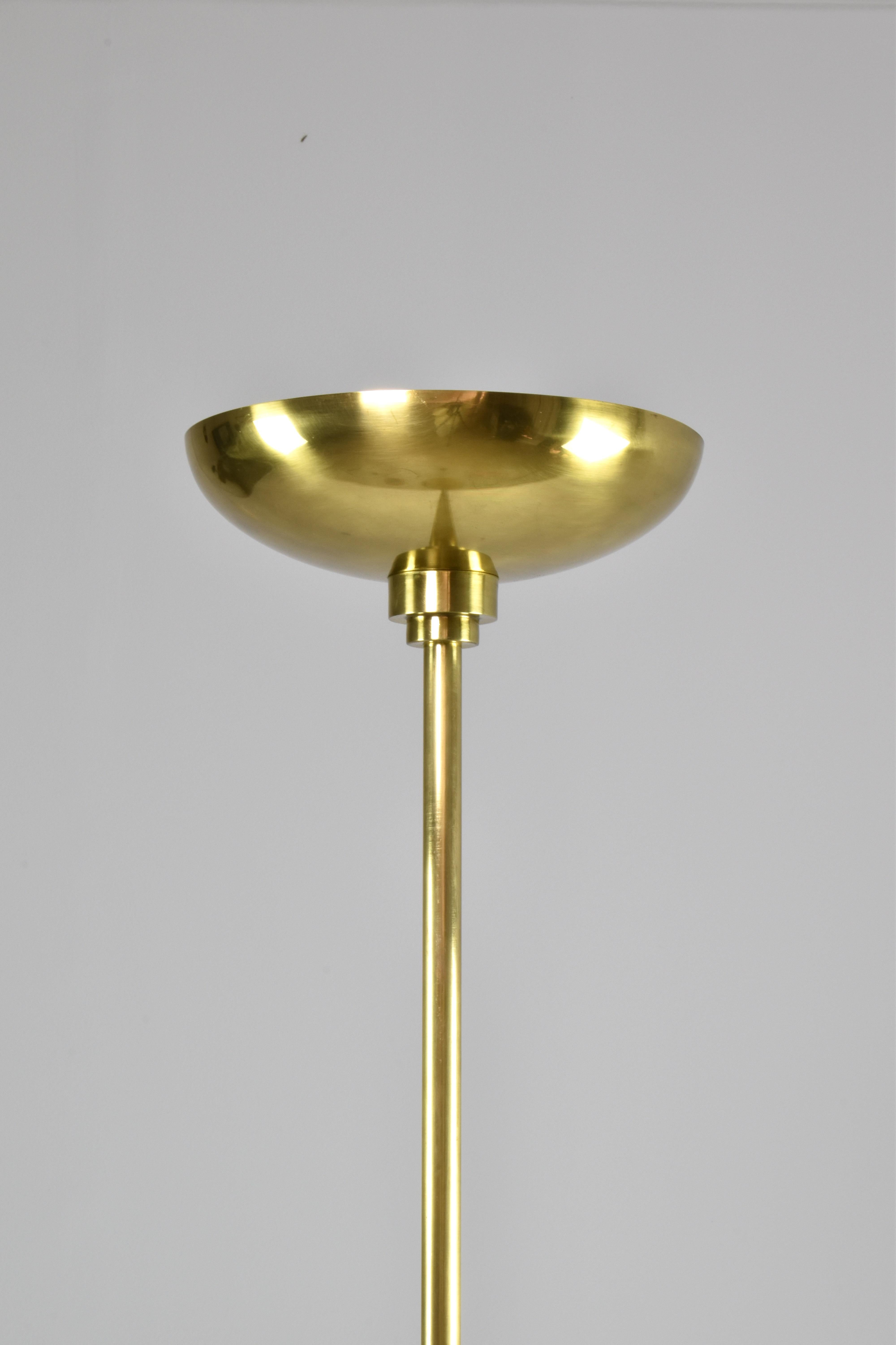 Art Deco French Vintage Brass Uplight Floor Lamp — 1970s For Sale