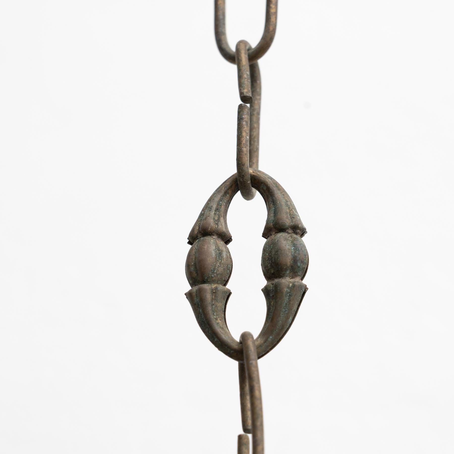 Französische Vintage Bronze Spider Deckenlampe, um 1940 im Angebot 10