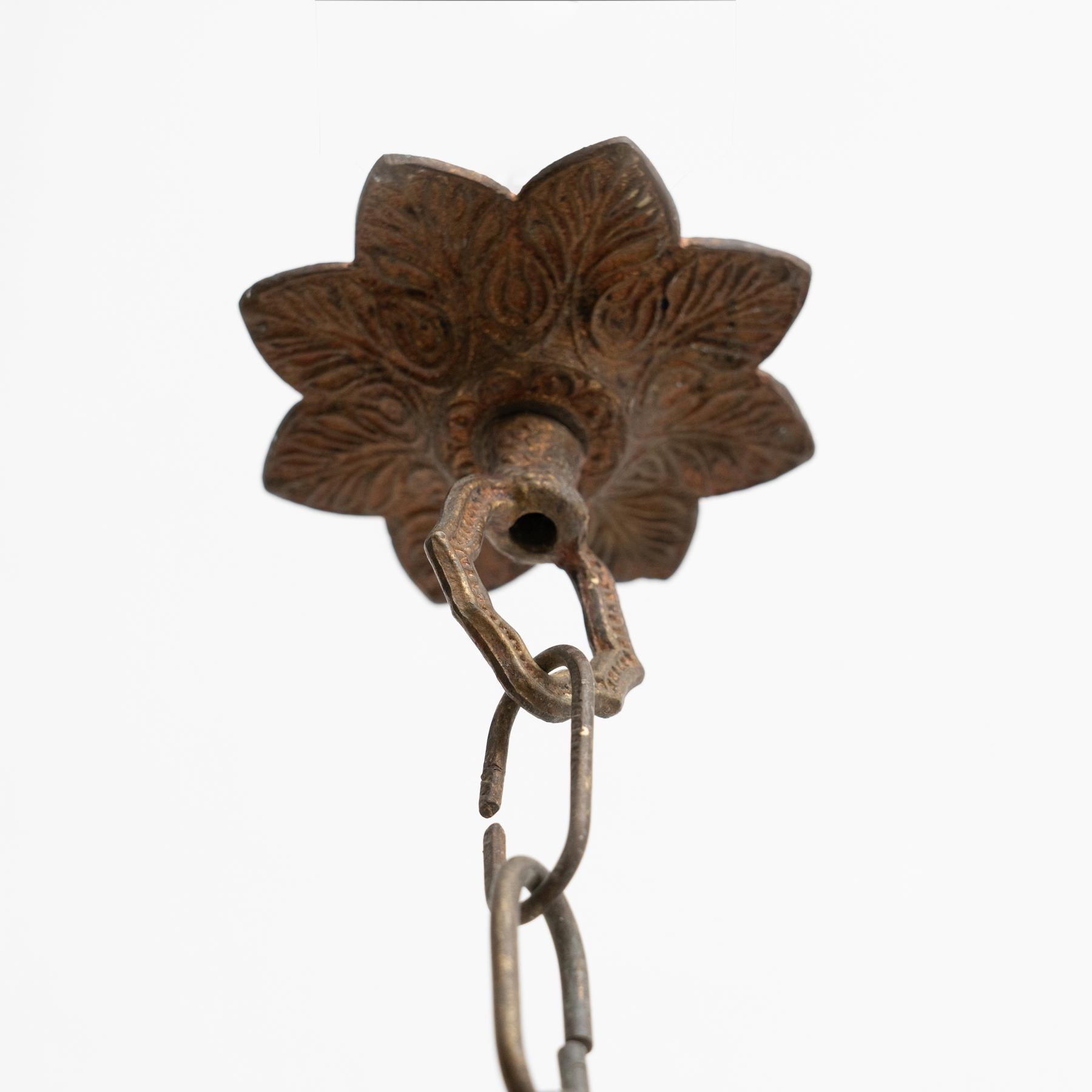 Französische Vintage Bronze Spider Deckenlampe, um 1940 im Angebot 11