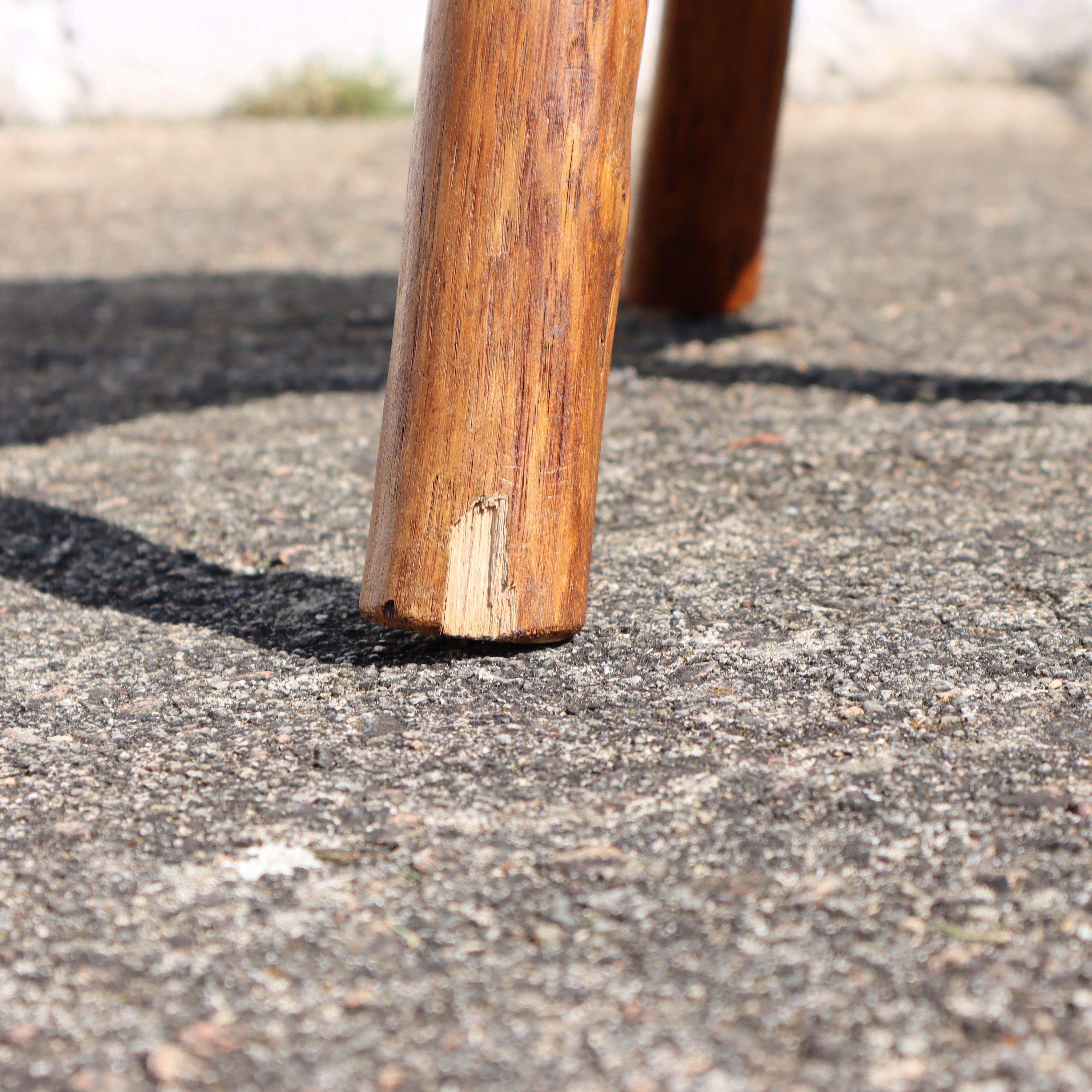 French vintage Brutalist Tree Trunk Elm Wood Side Table- Coffee Table-50s For Sale 9