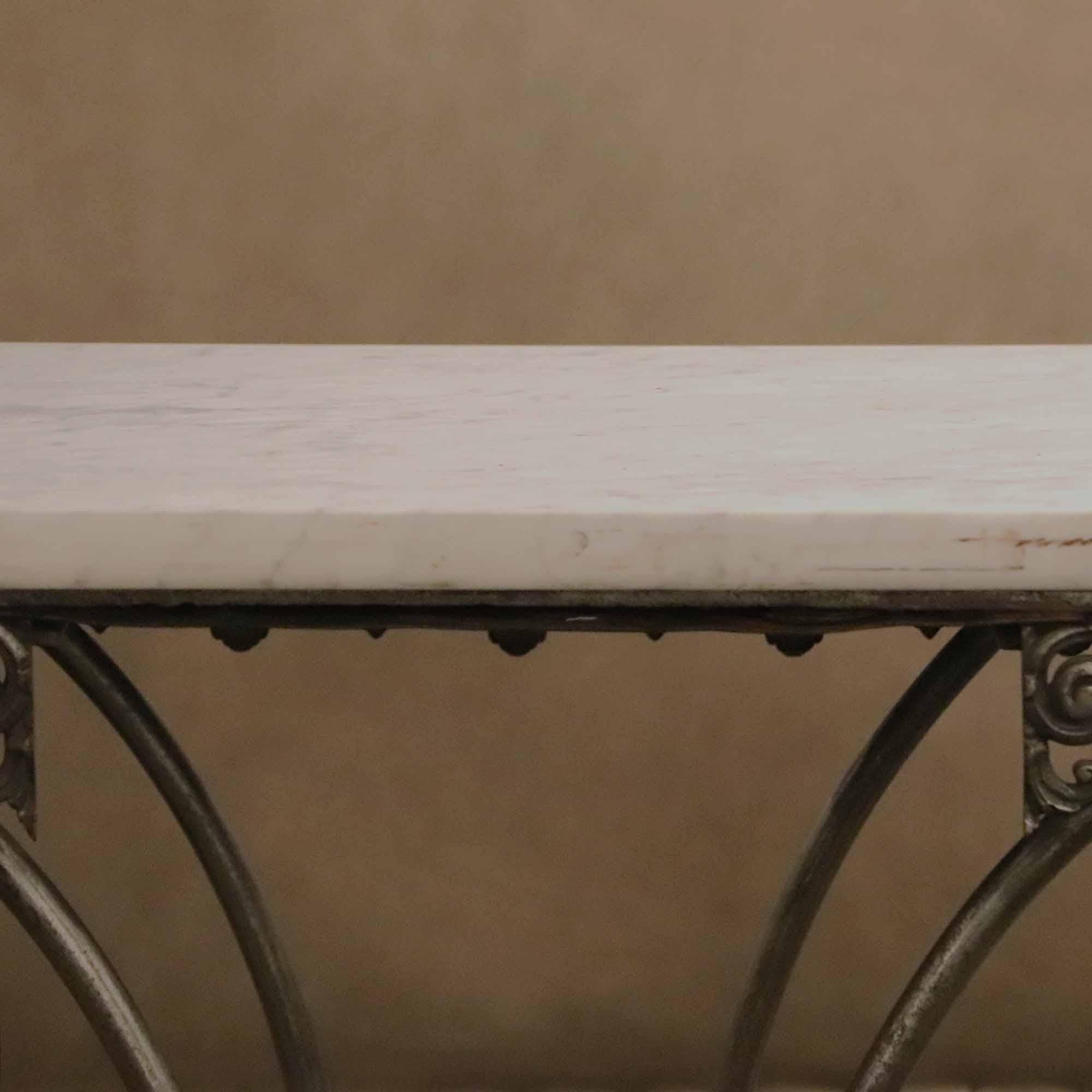 French Vintage Cast Iron and Marble Bakers Table, Paris, Late 19th C 3