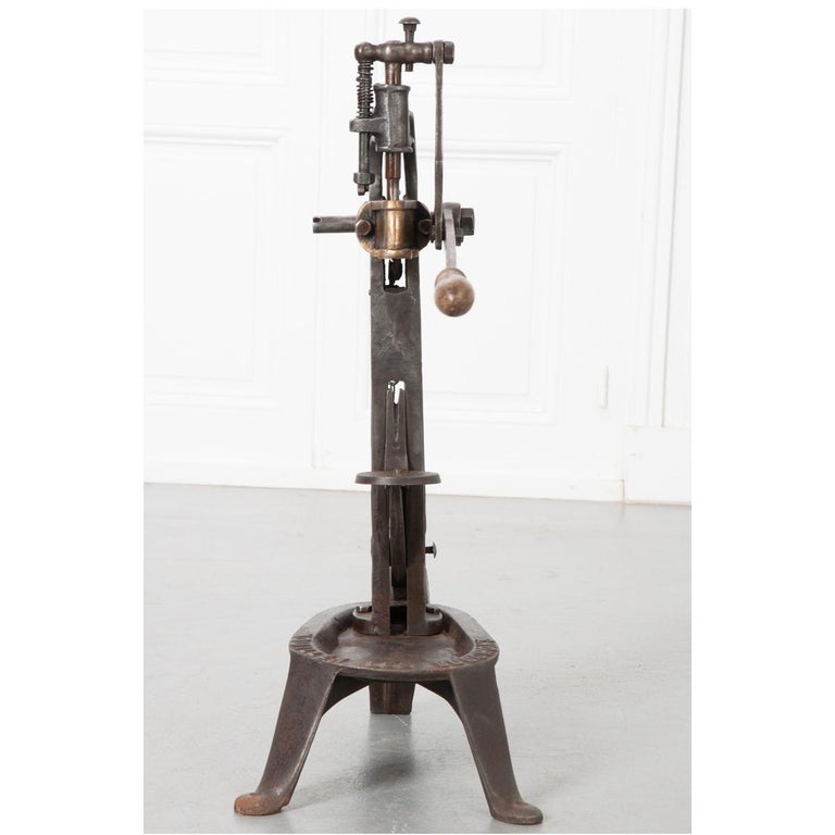 French Vintage Cast Iron Wine Bottle Corker For Sale at 1stDibs