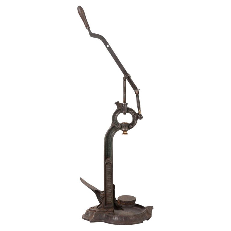 French Vintage Cast Iron Wine Bottle Corker For Sale at 1stDibs