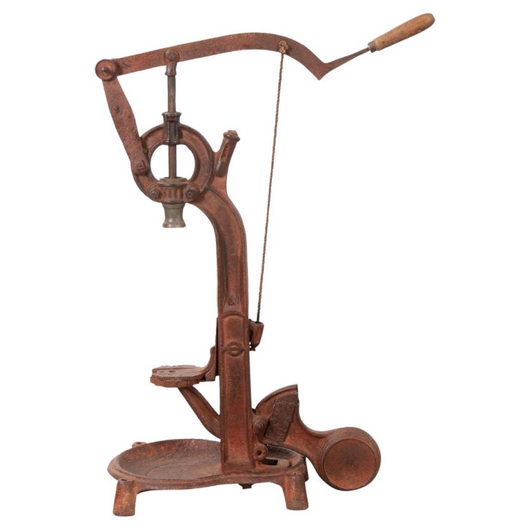 French Vintage Cast Iron Wine Bottle Corker For Sale at 1stDibs