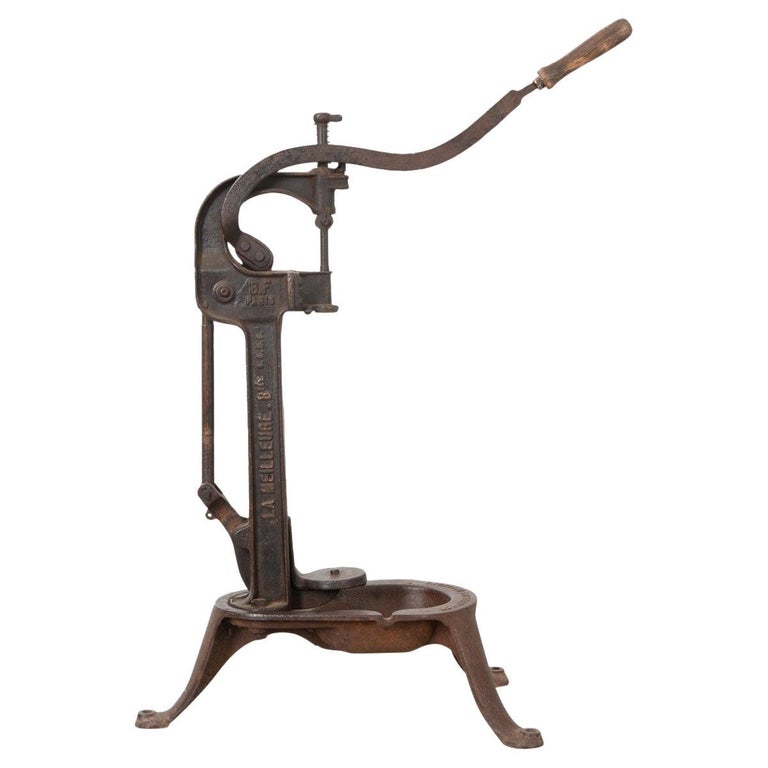 French Vintage Cast Iron Wine Bottle Corker For Sale at 1stDibs