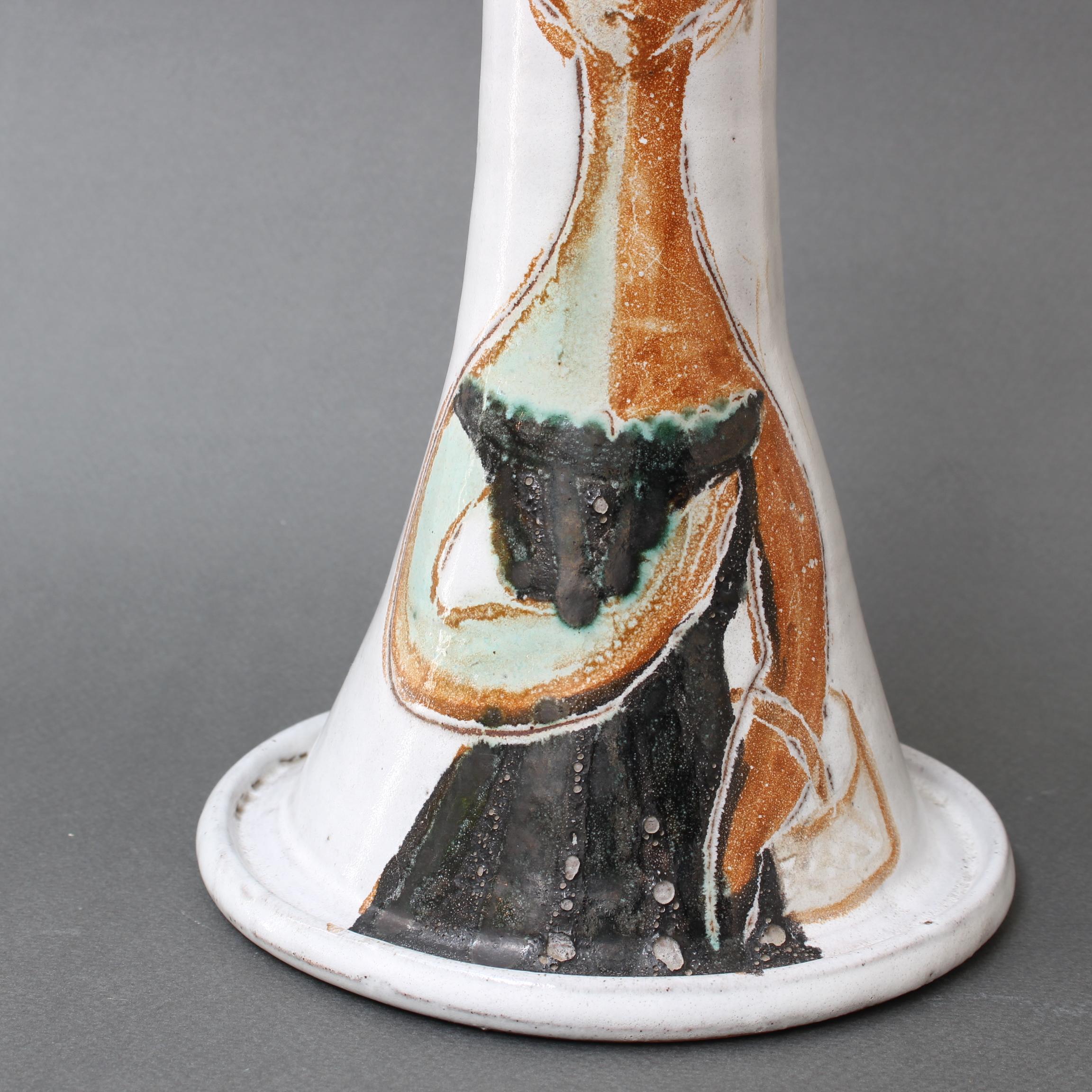 French Vintage Ceramic Lamp Base by Atelier du Grand Chêne 'circa 1950s' For Sale 2