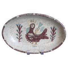 Vassoio francese in ceramica vintage di Gustave Reynaud / Le Mûrier