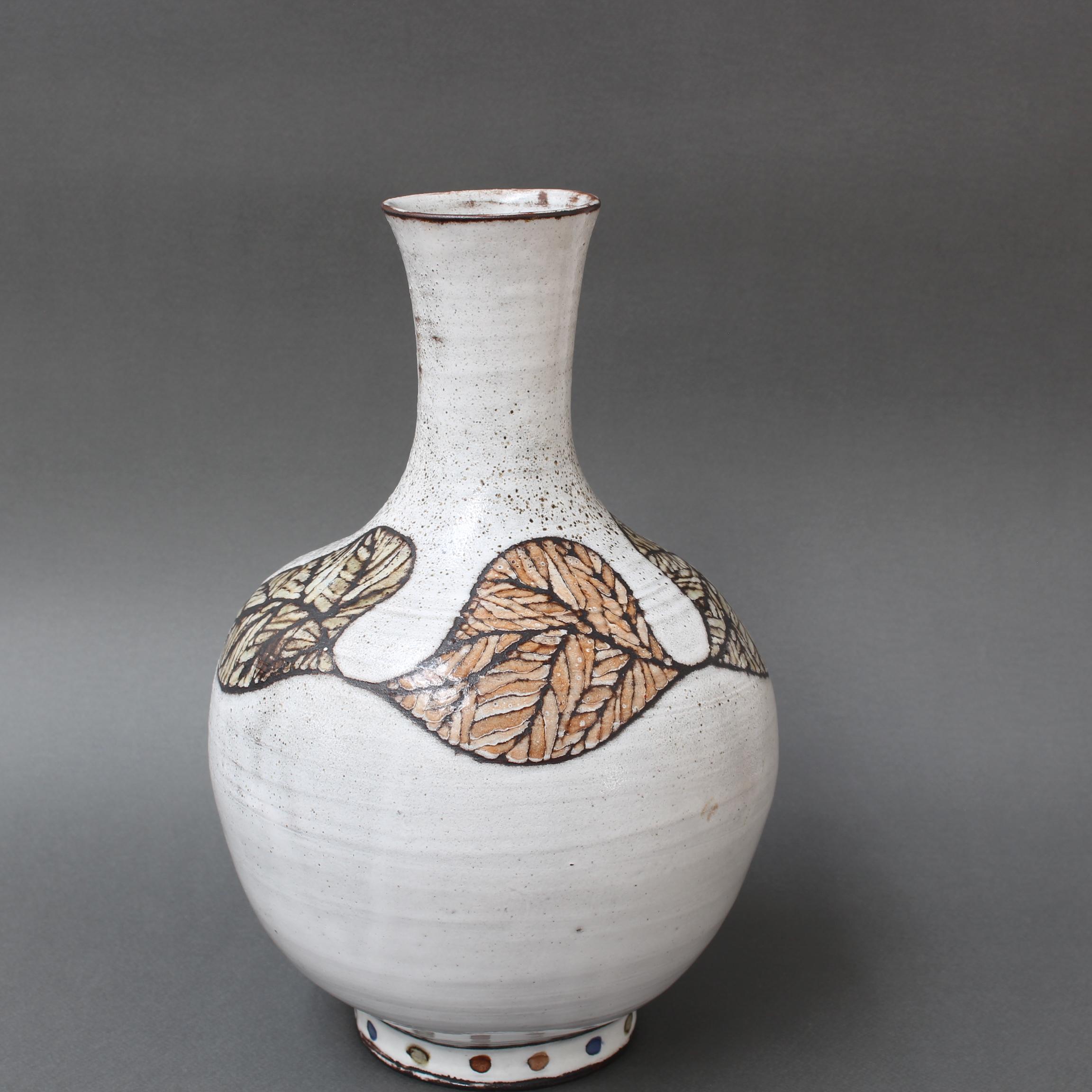 Fin du 20e siècle Vase en céramique vintage de Paul Quéré (circa 1970) en vente
