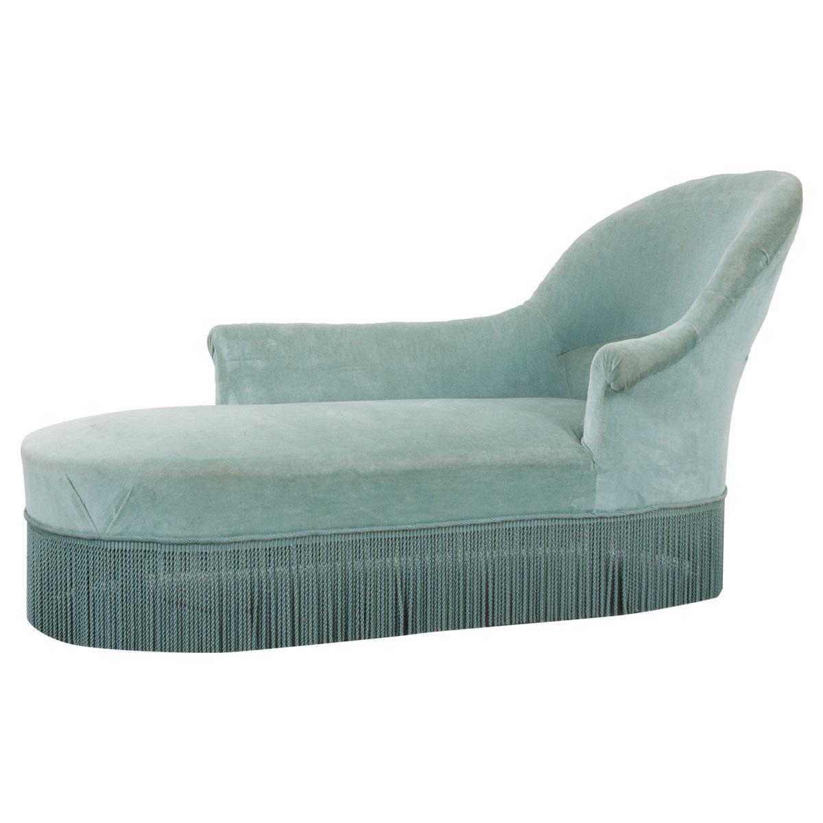 French Vintage Chaise with Fringe