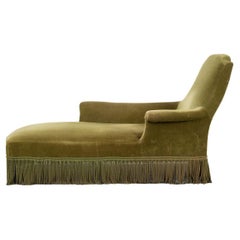 French Vintage Chaise with Fringe 