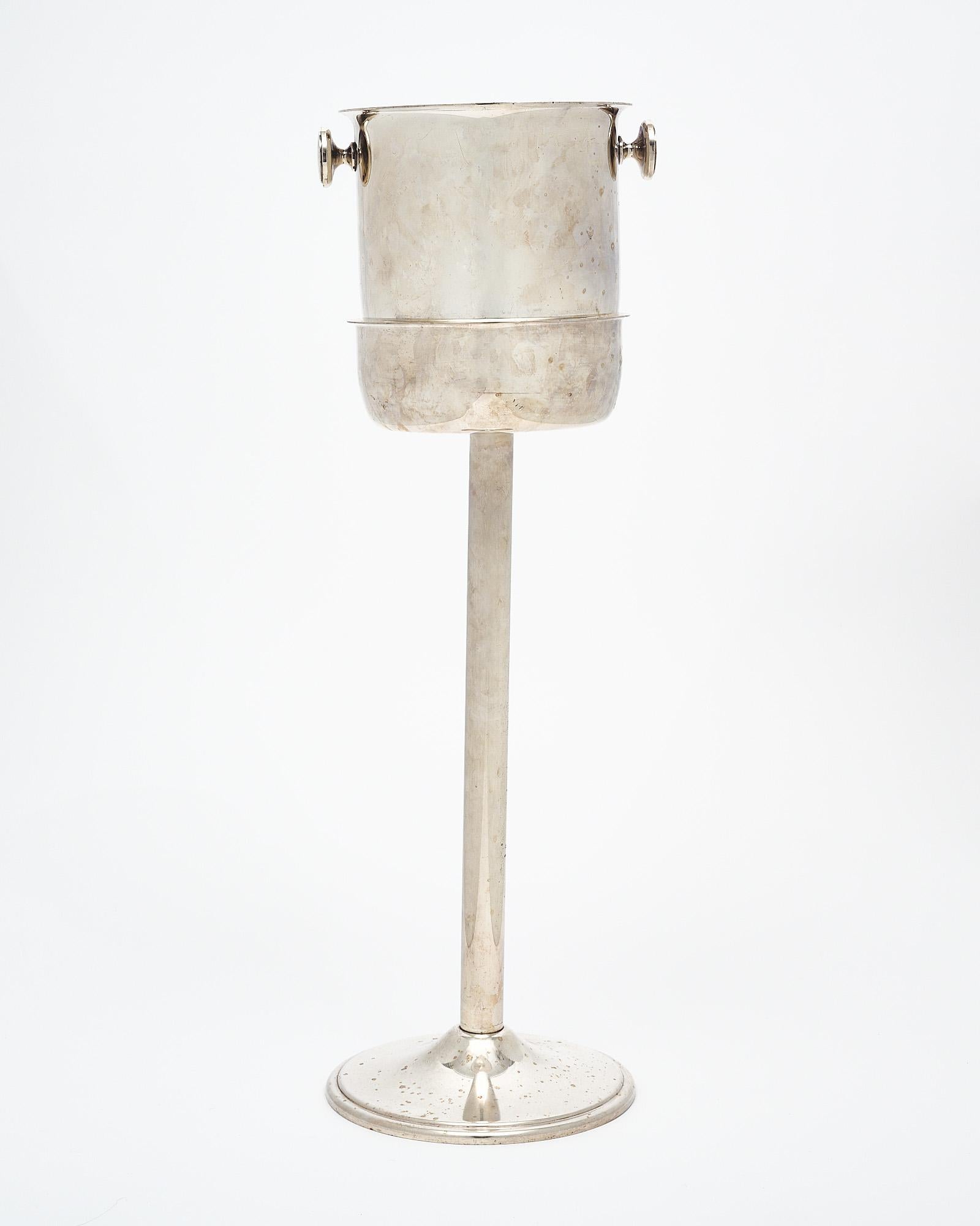 Art Deco French Vintage Champagne Bucket and Stand
