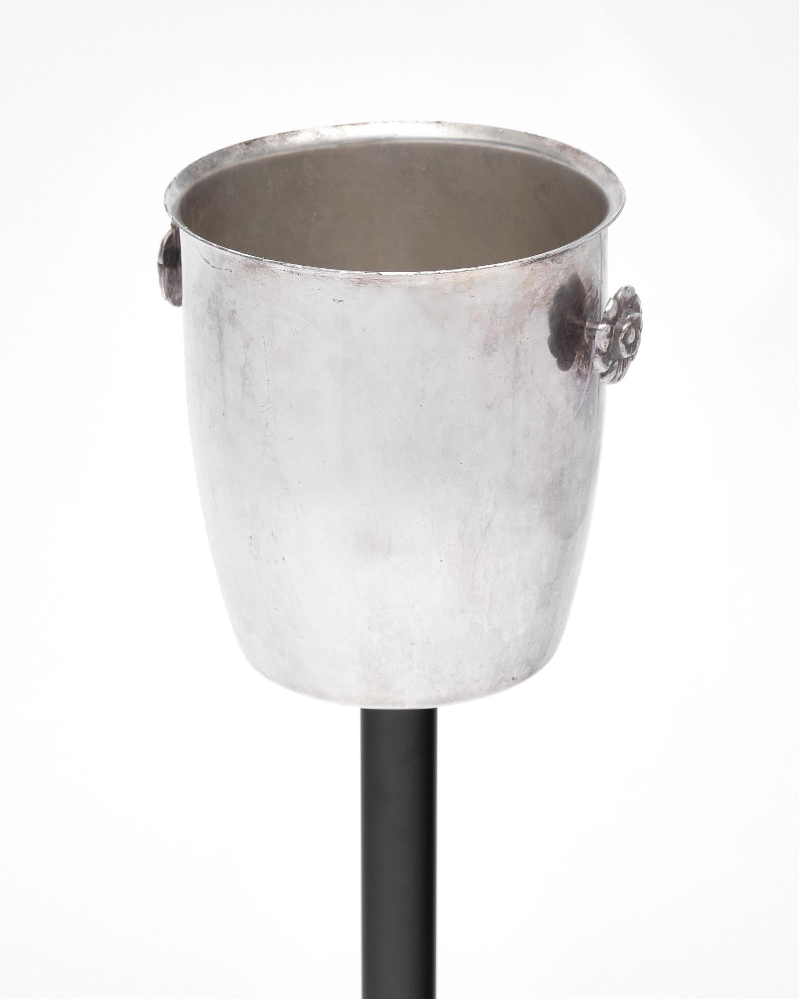 20th Century French Vintage Champagne Bucket on Stand