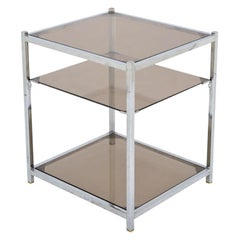 French Vintage Chrome Side Table