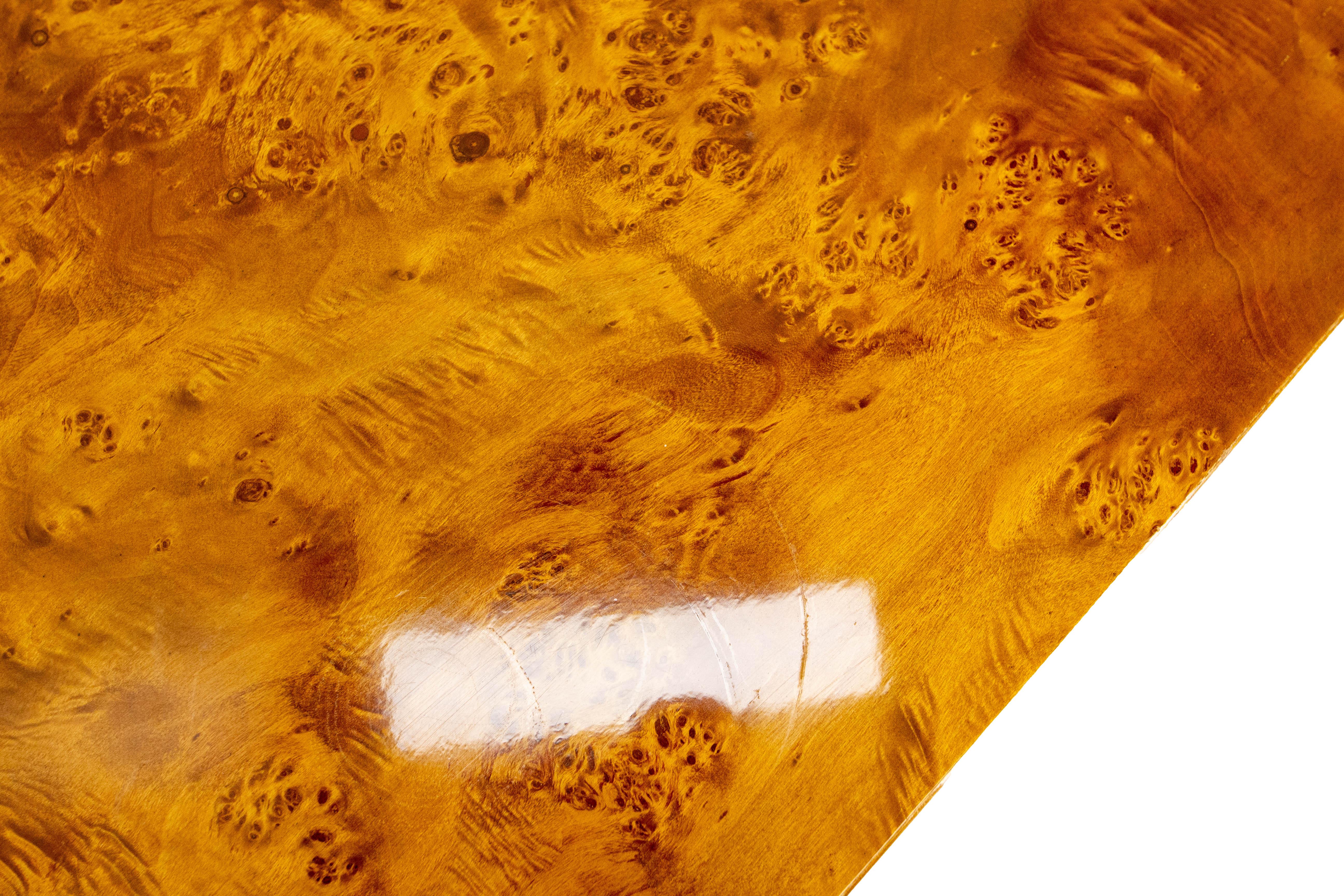 French Vintage Coffee Table, Elm Burl, circa 1970 1
