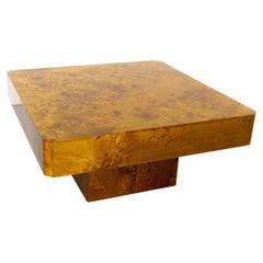 French Vintage Coffee Table, Elm Burl, circa 1970
