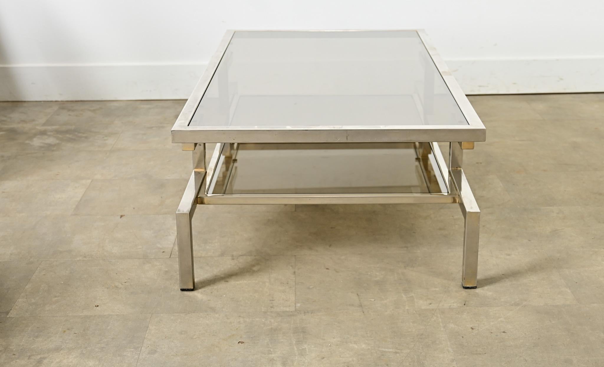French Vintage Coffee Table in the Manner of Guy Lefèvre For Sale 7