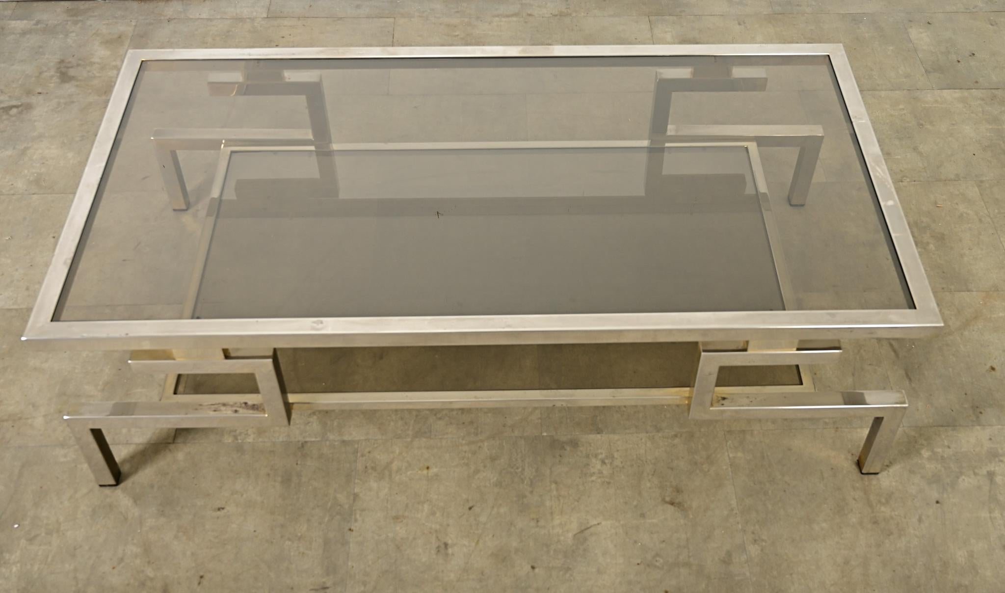 French Vintage Coffee Table in the Manner of Guy Lefèvre In Good Condition For Sale In Baton Rouge, LA