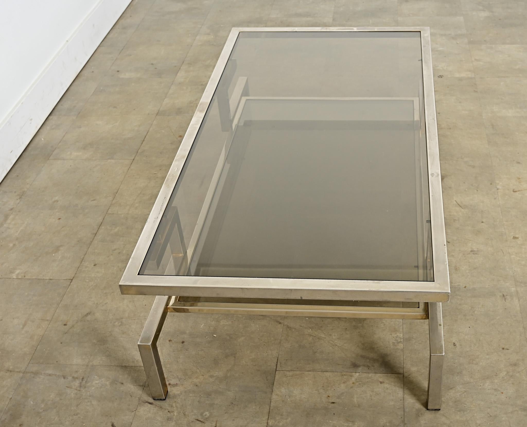 French Vintage Coffee Table in the Manner of Guy Lefèvre For Sale 2
