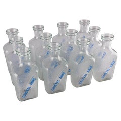 French Vintage Collection 12 Cristal Anis Clear Water Drink Bottles Pitchers