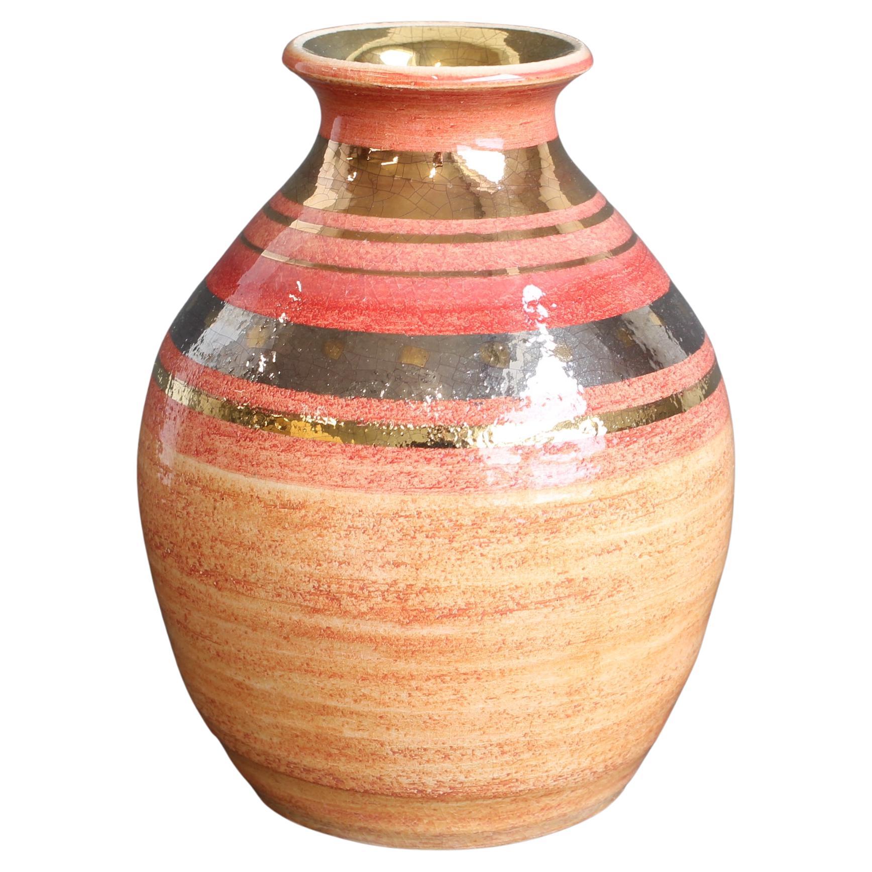 Dekorative französische Vintage Vase aus Keramik von Georges Pelletier (um 1970)