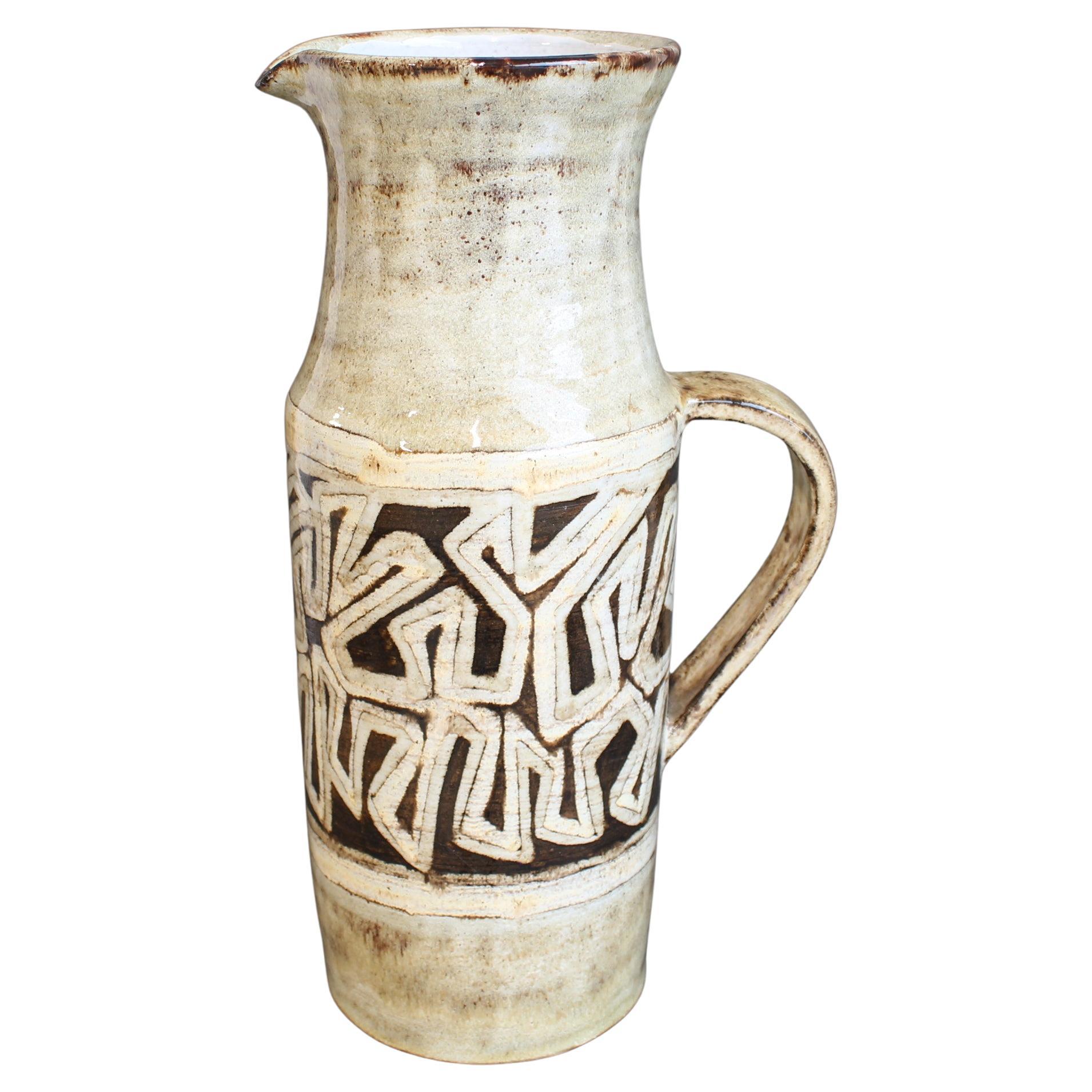 French Vintage Decorative Pitcher by Vieux Moulin (circa 1960s) - Large