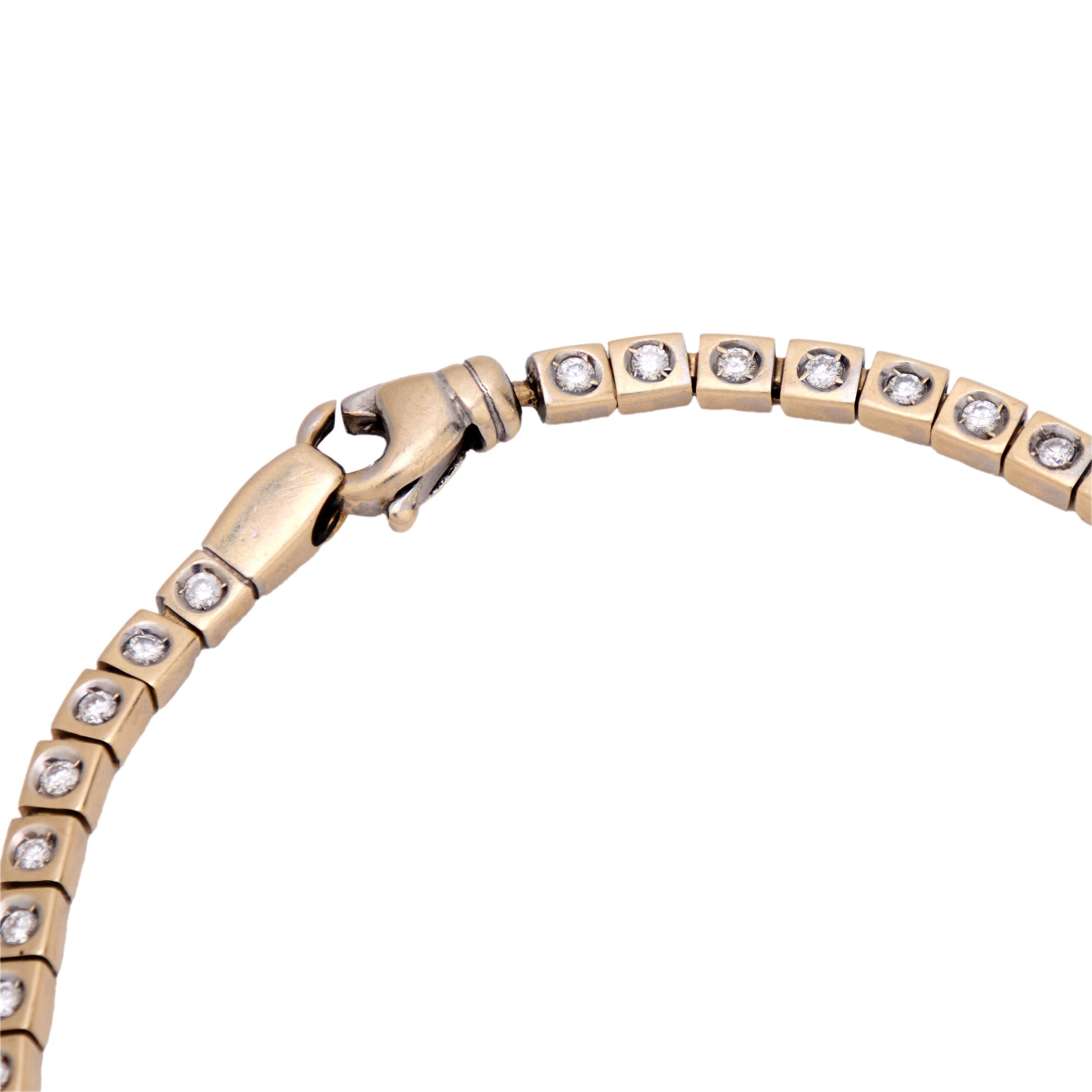Moderno French vintage diamond 18k white gold tennis bracelet in vendita