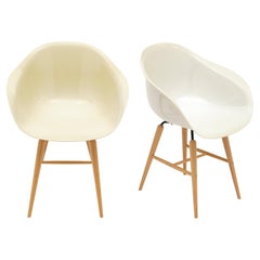 French Vintage Eames Style Molded Armchairs