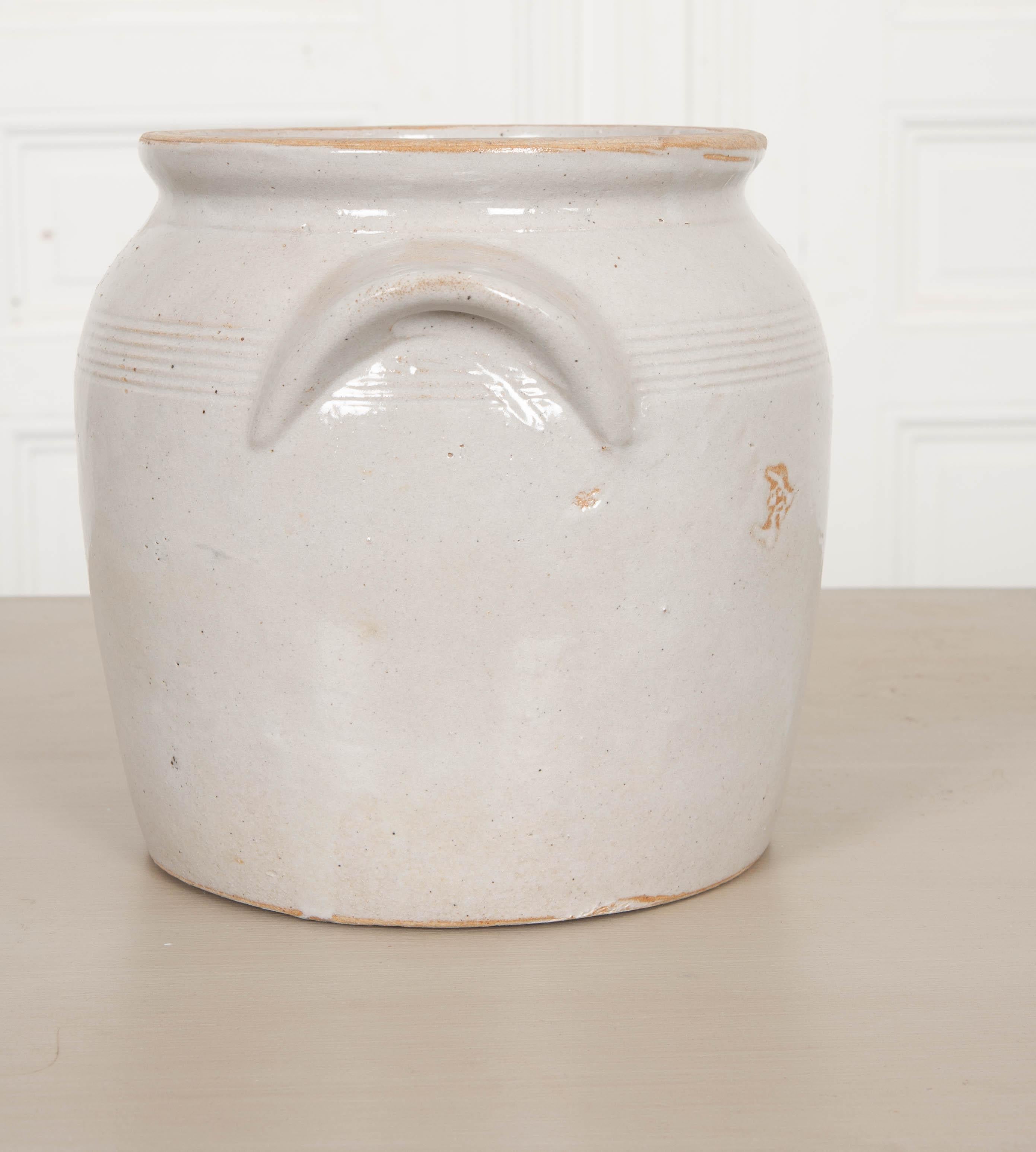 Glazed French Vintage Earthenware Crock