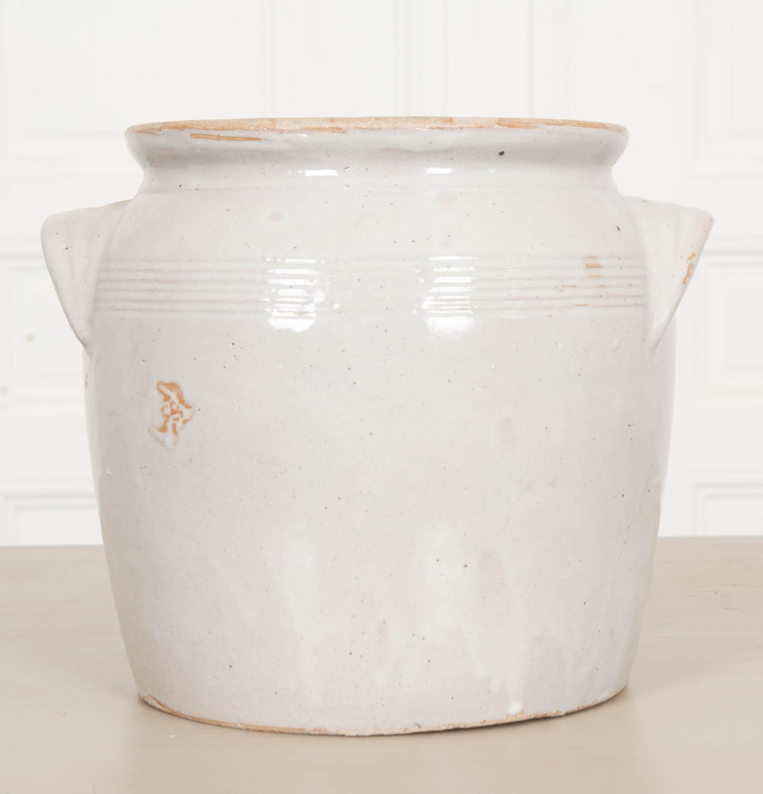 French Vintage Earthenware Crock In Good Condition In Baton Rouge, LA