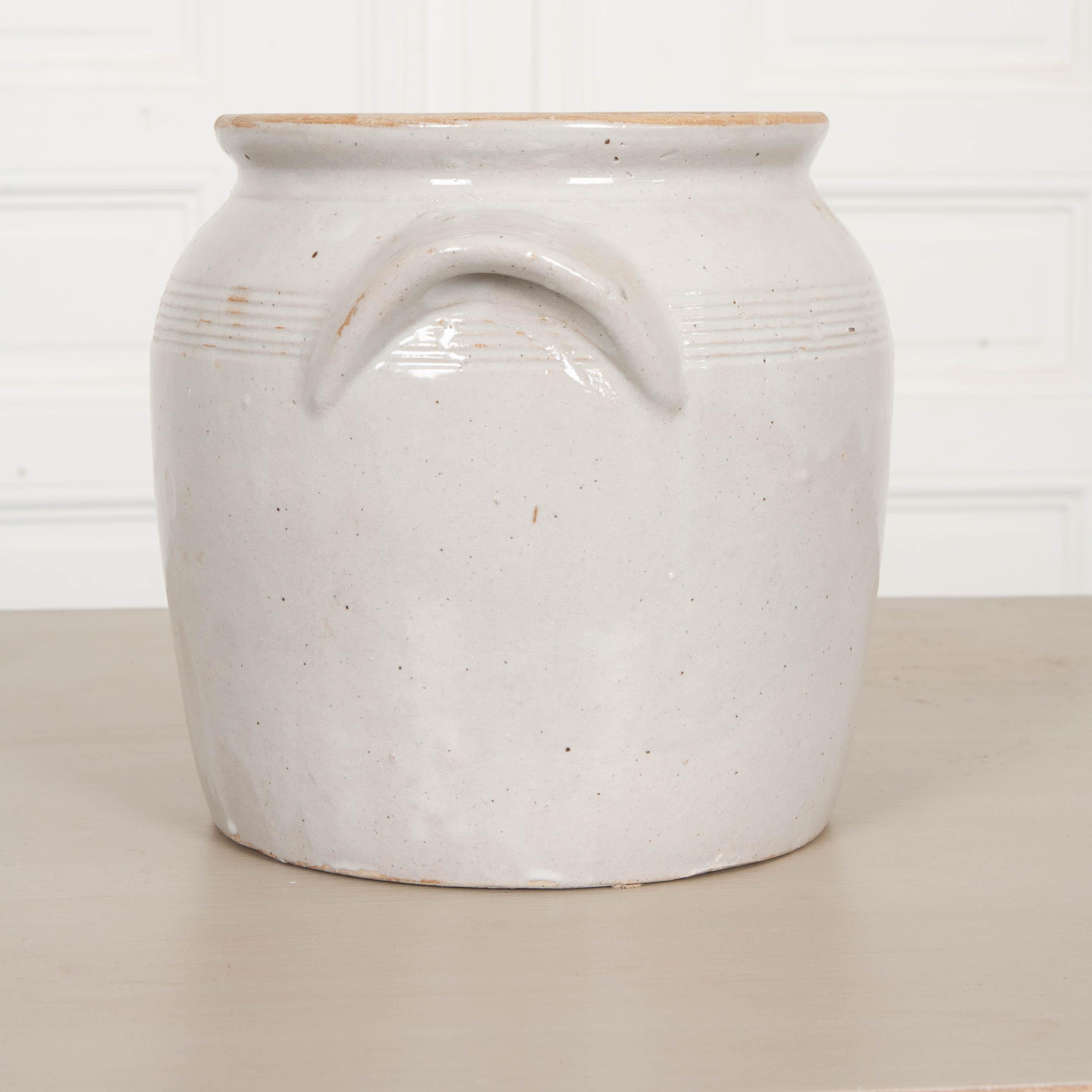 20th Century French Vintage Earthenware Crock