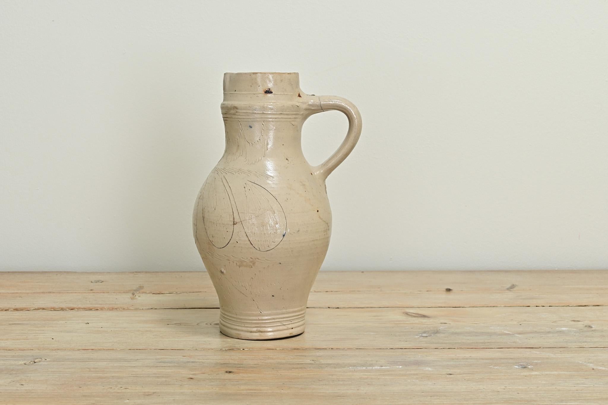 Contemporary French Vintage Earthenware Pottery Jar For Sale