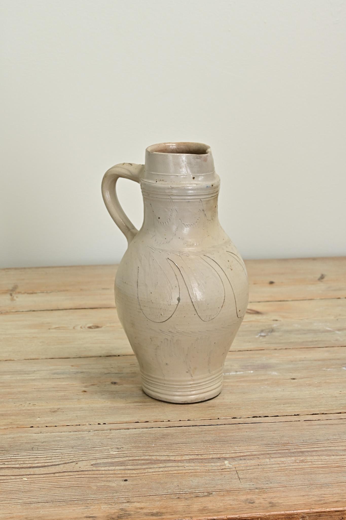 Clay French Vintage Earthenware Pottery Jar For Sale