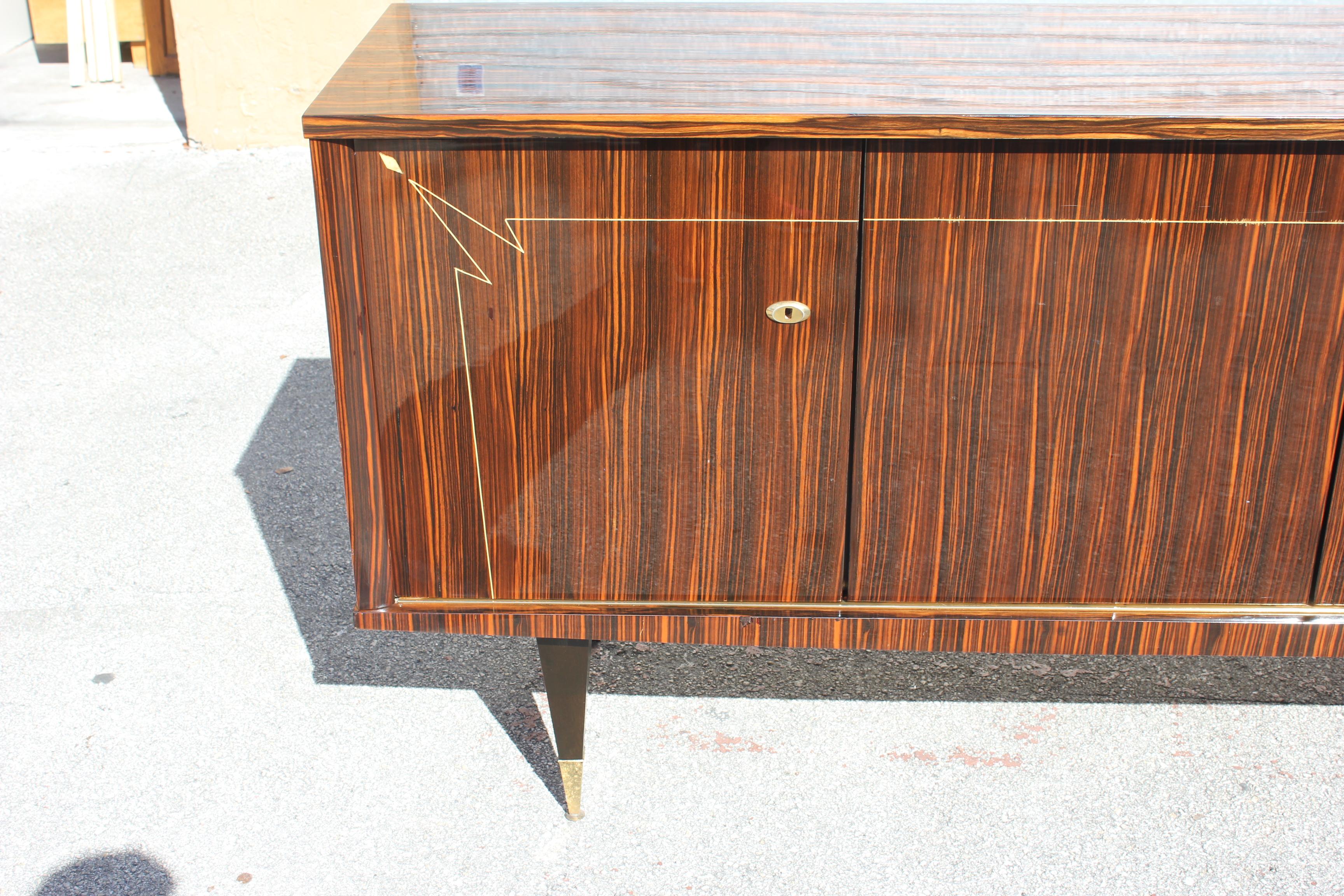 French Vintage Exotic Macassar Ebony Sideboard or Buffet, circa 1940s 4