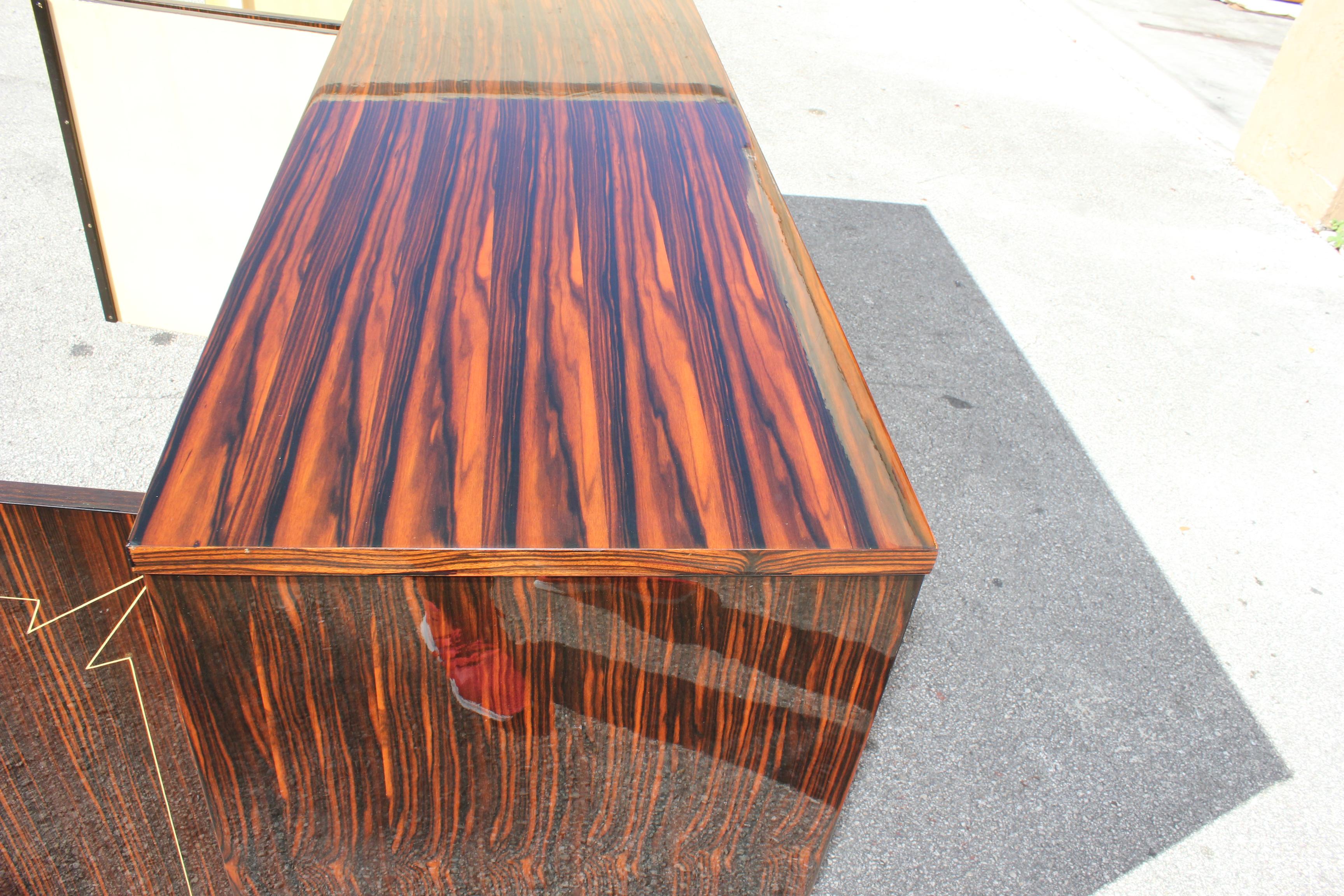 French Vintage Exotic Macassar Ebony Sideboard or Buffet, circa 1940s 9