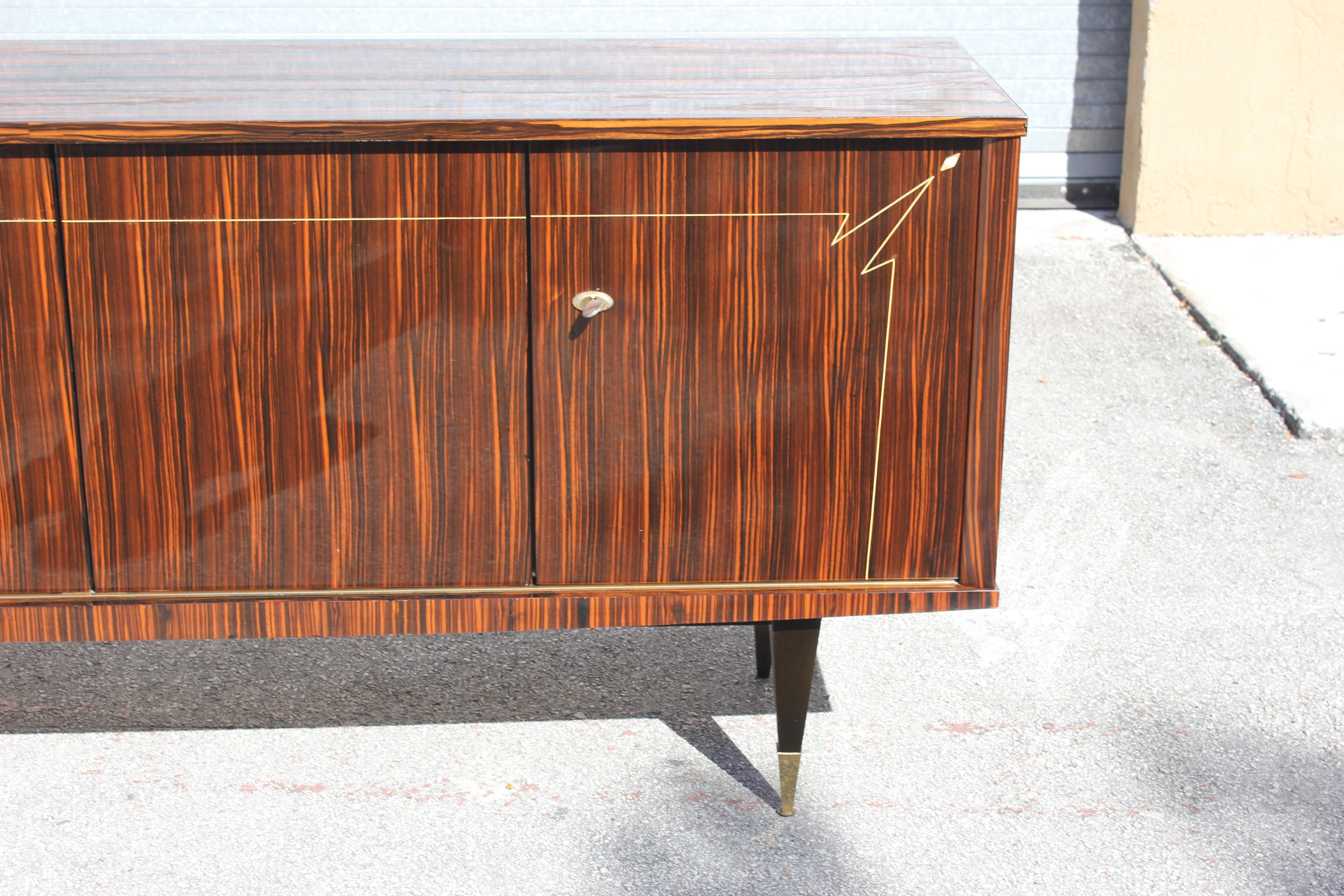 French Vintage Exotic Macassar Ebony Sideboard or Buffet, circa 1940s 11