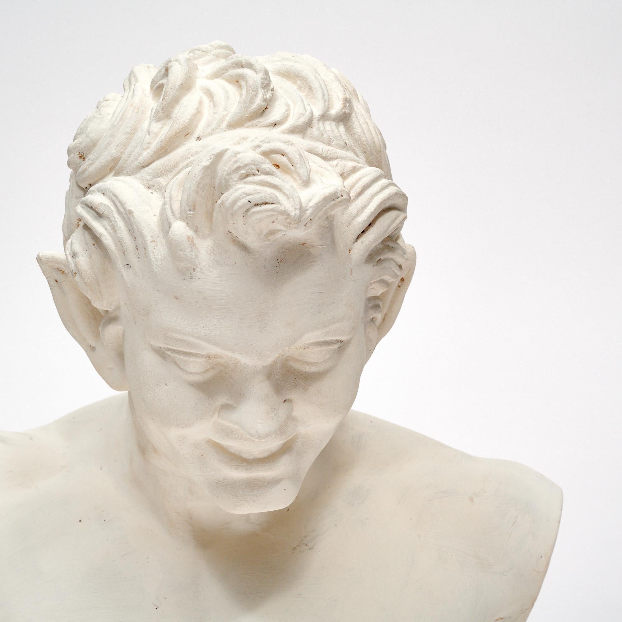 Art Déco Busto di fauno francese vintage in vendita