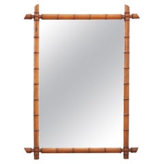 French Vintage Faux Bamboo Mirror