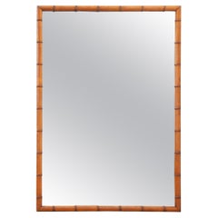 French Vintage Faux Bamboo Mirror