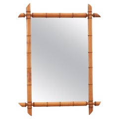 French Vintage Faux Bamboo Mirror